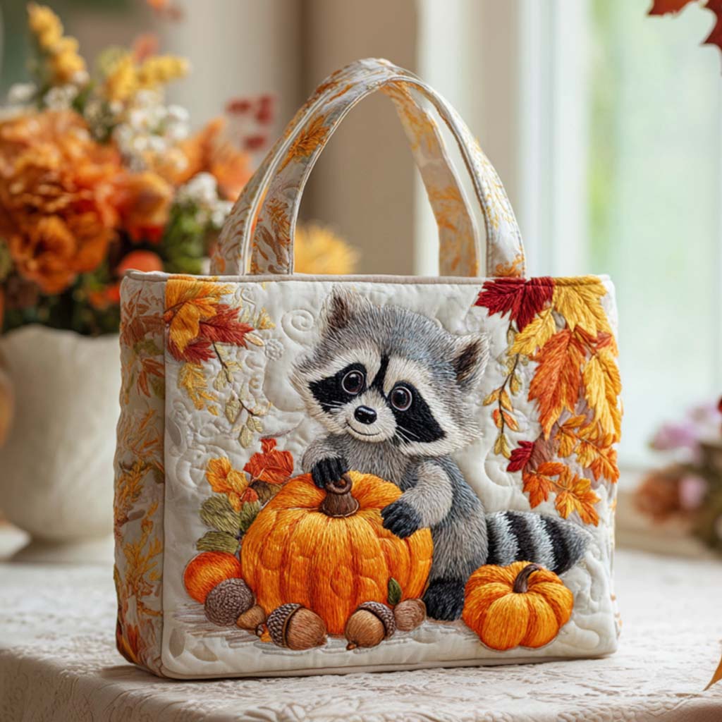 Cozy Bandits Quilted Tote Bag Raccoon Blanket