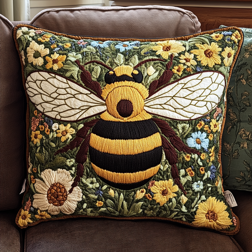 Cozy Bee Buzz Quilted Pillow Case Best Cool Pillow Cases Best Bee Gifts