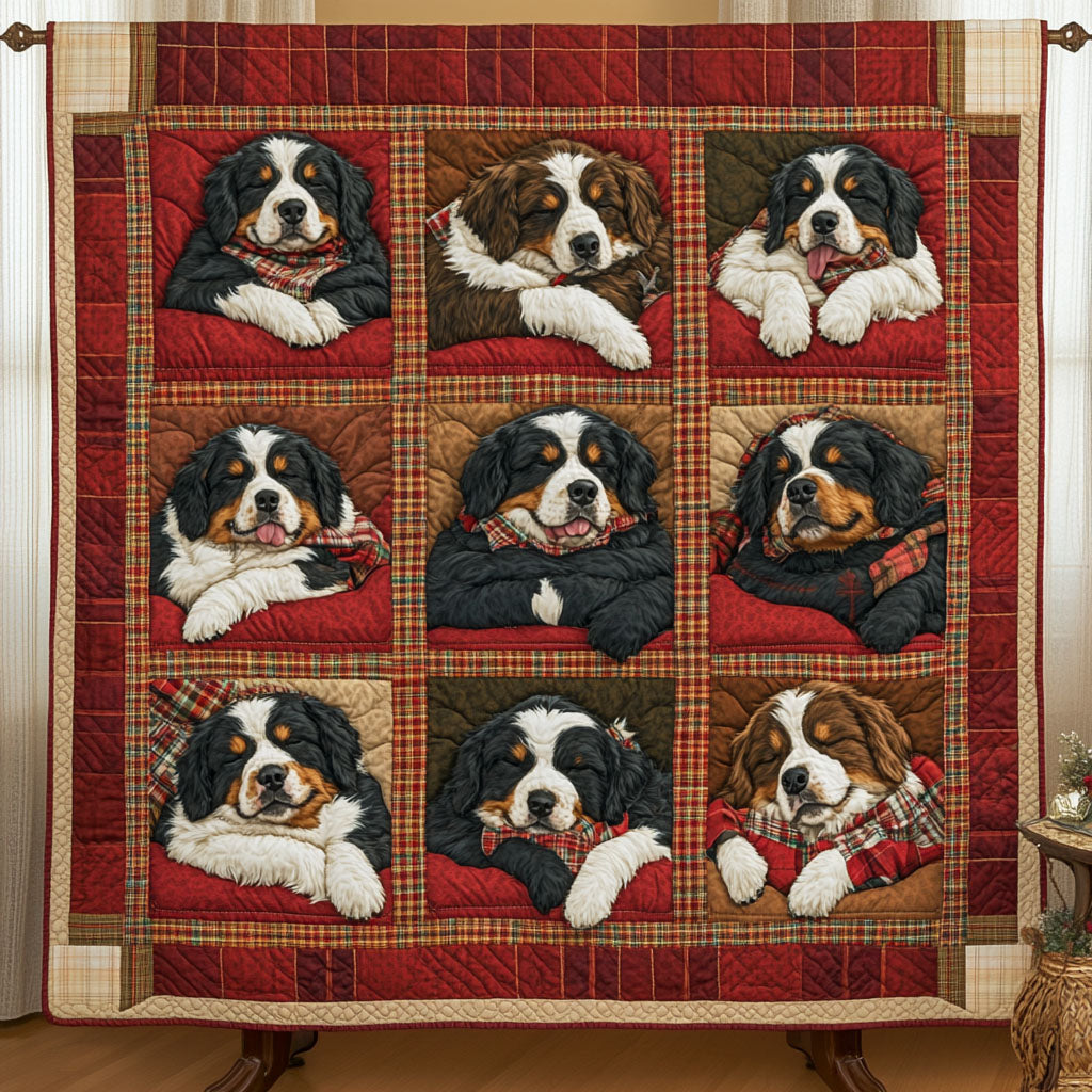 Cozy Bernese Companion Quilted Blanket Gifts For Dog Lovers
