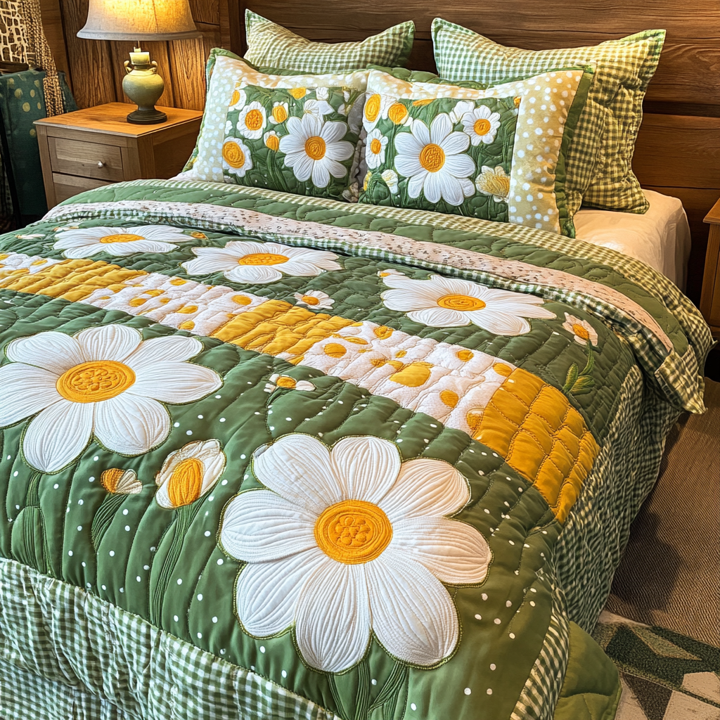 Cozy Bloom Quilted Bedding Set Cozy Bedroom Decor Tulip Themed Gifts For Her