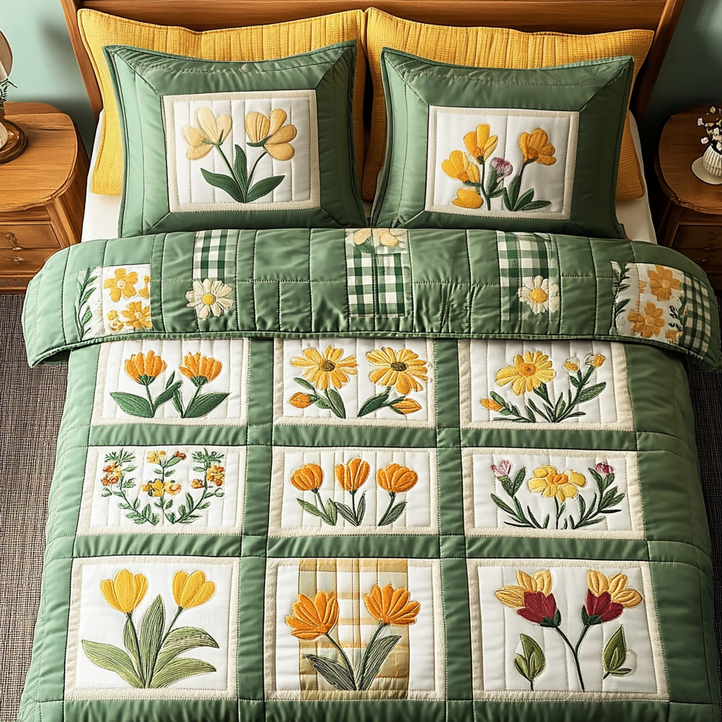 Cozy Blooms Quilted Bedding Set Home Comfort Bedding Set That Everyone Will Love