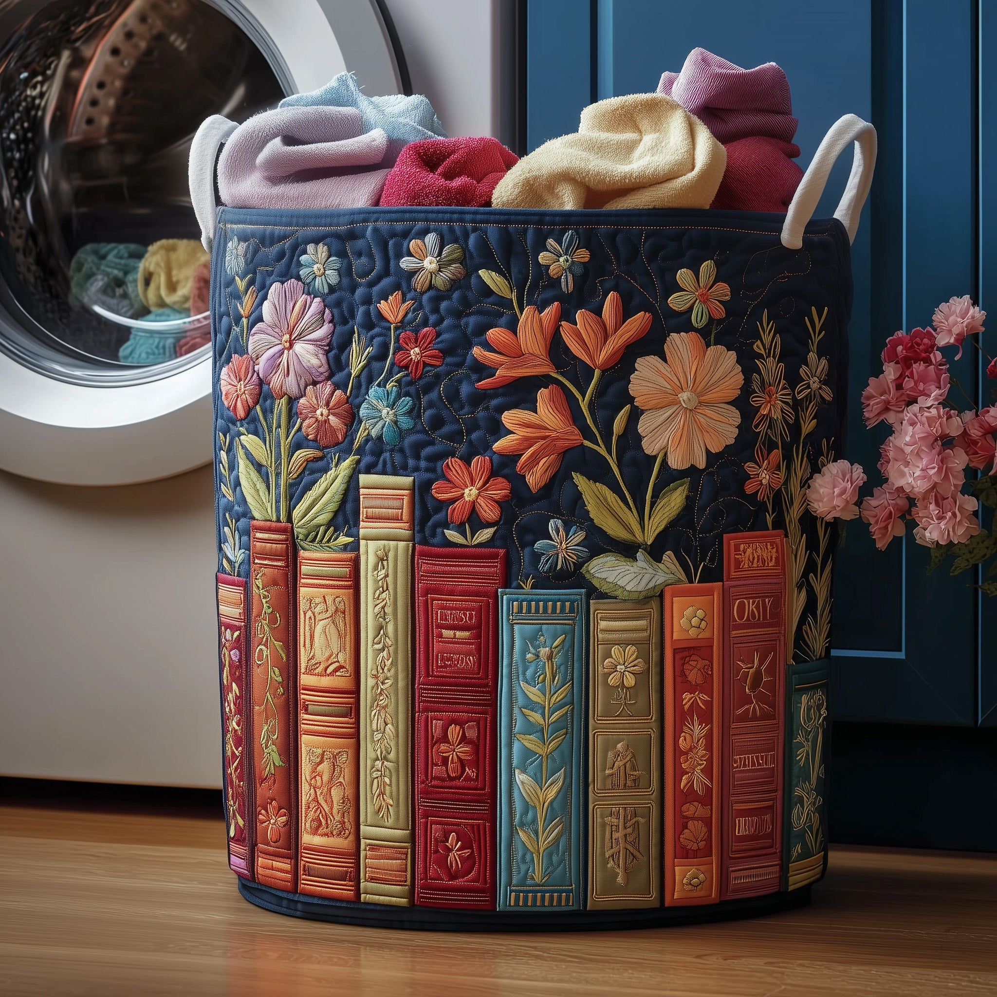 Cozy Book Quilted Laundry Basket Christmas Merch Gift