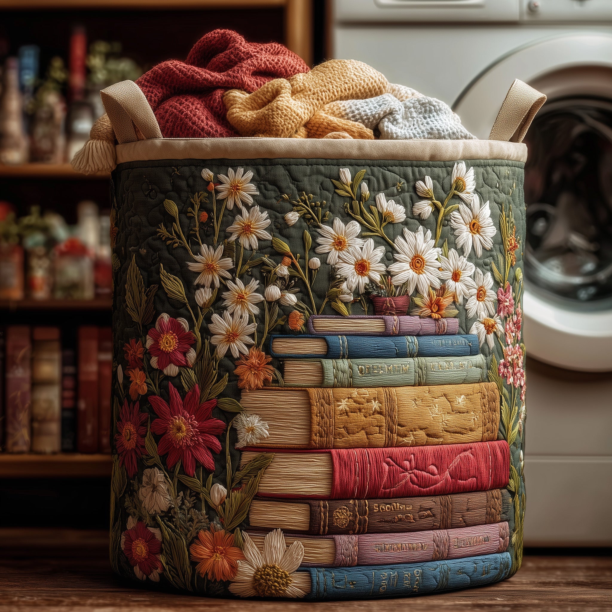Cozy Book Quilted Laundry Basket Great Stocking Stuffer