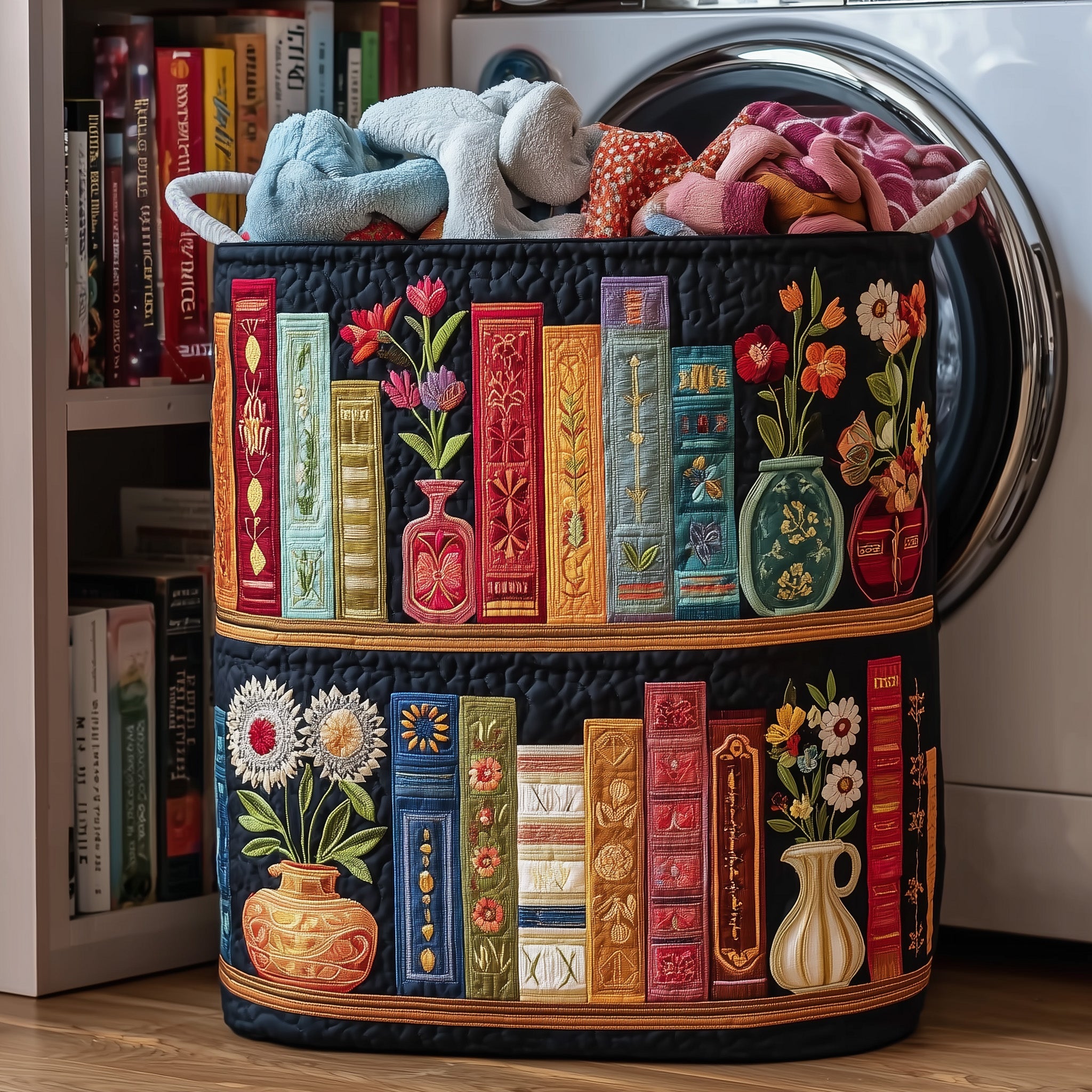Cozy Book Quilted Laundry Basket Thoughtful Housewarming Gift