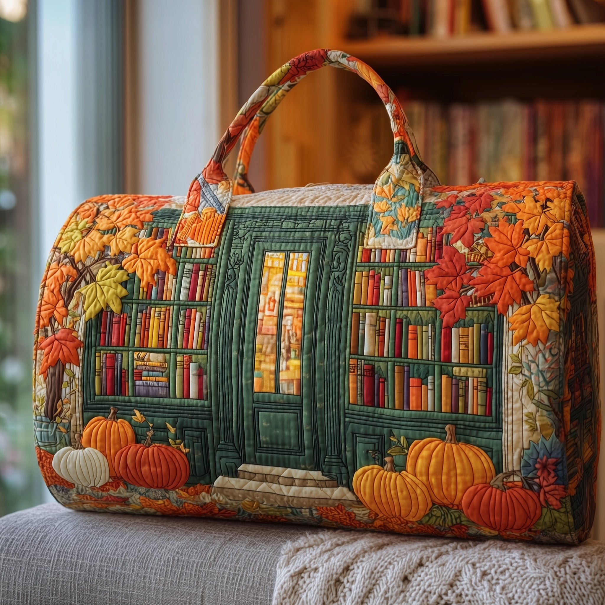 Cozy Book Store Quilted Duffle Bag Gift For Friends
