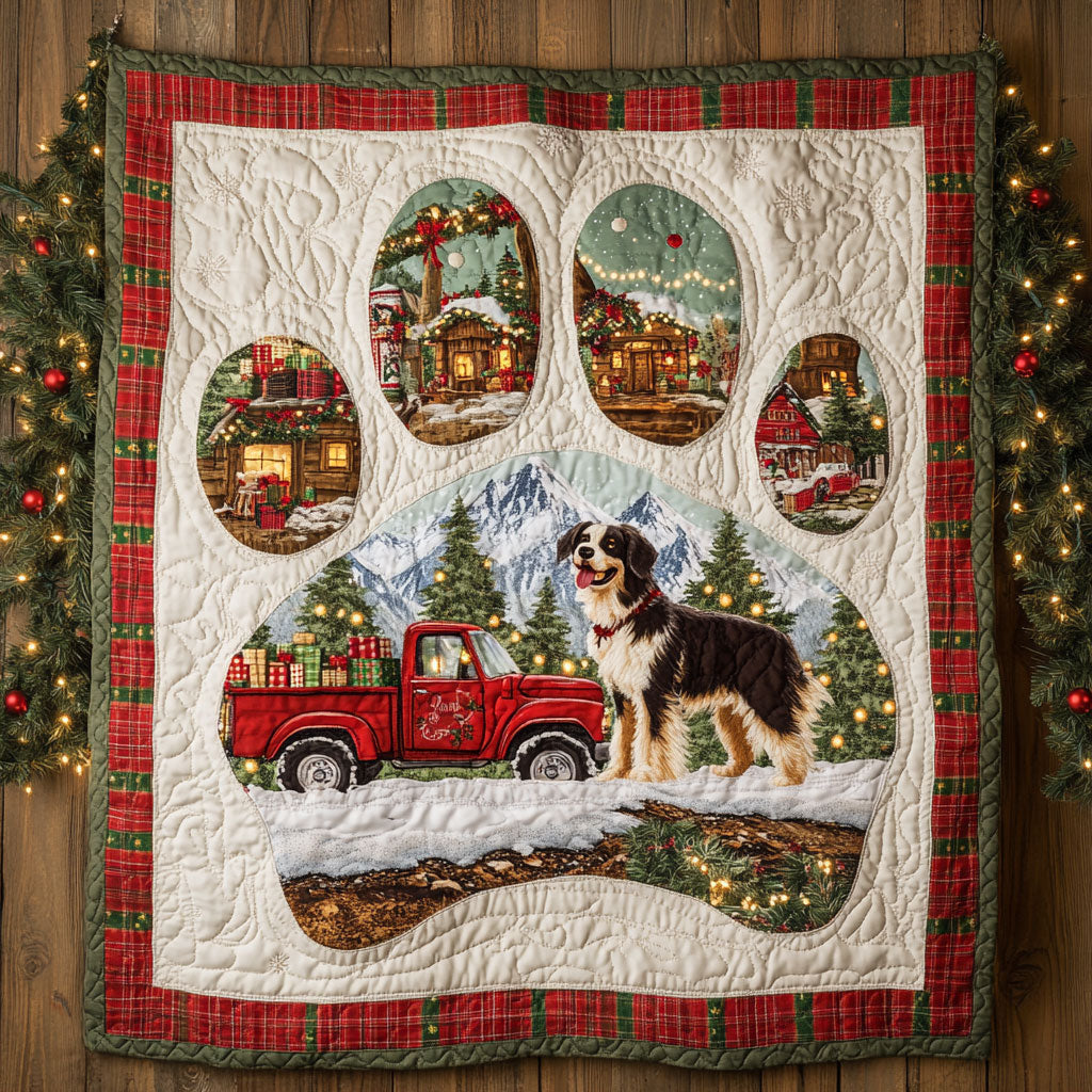 Cozy Border Collie Paw Quilt Blanket Winter Blanket Border Collie Gifts Dog Lovers