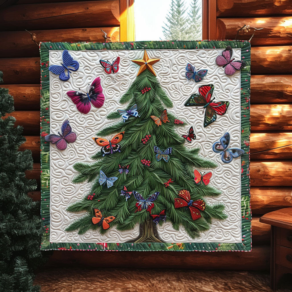 Cozy Butterfly Christmas Quilt High-Quality Cotton Quilt Blanket for Restful Sleep