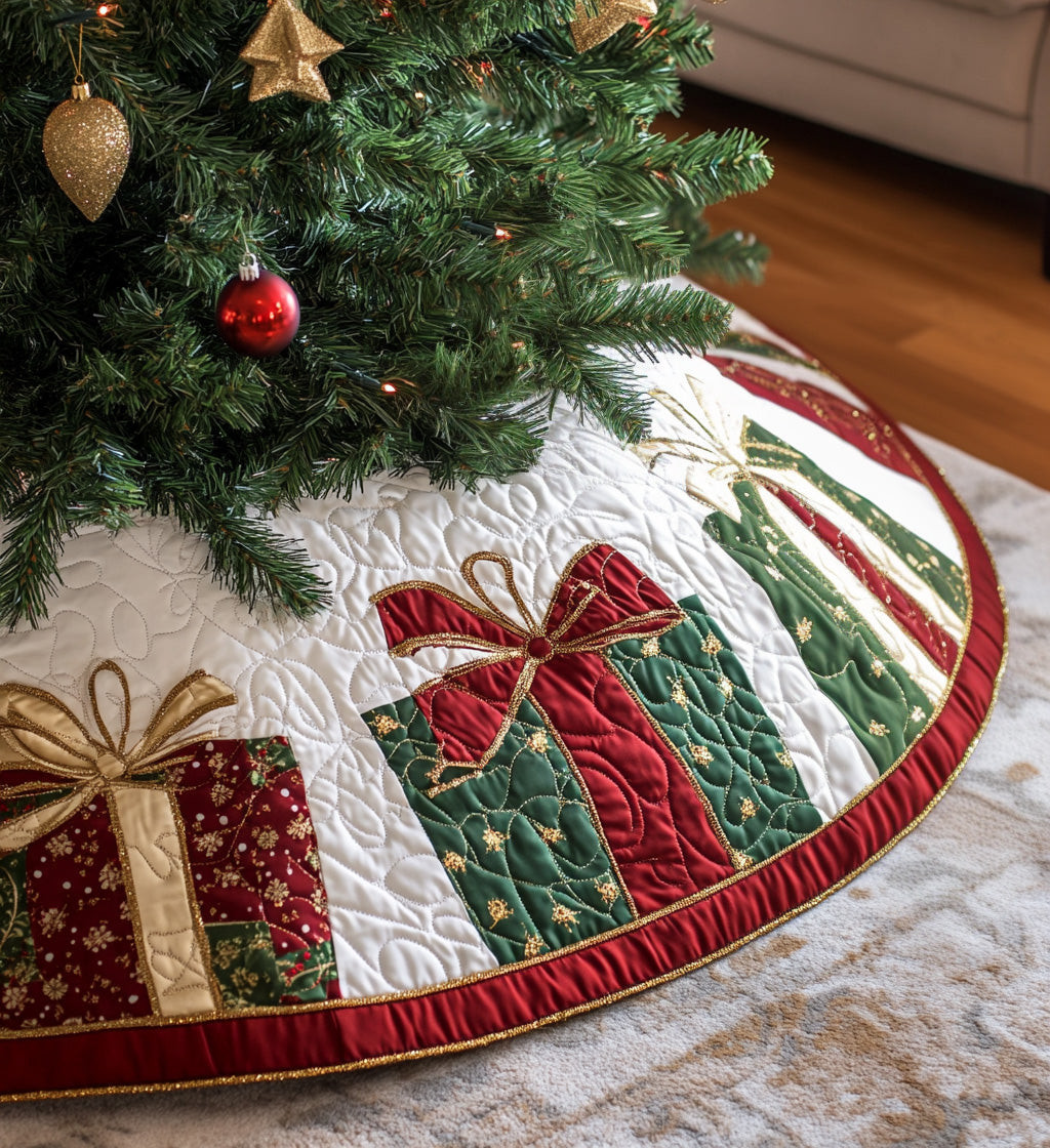 Cozy Cabin Comfort Quilted Christmas Tree Skirt Christmas Themed Secret Santa Gift Ideas
