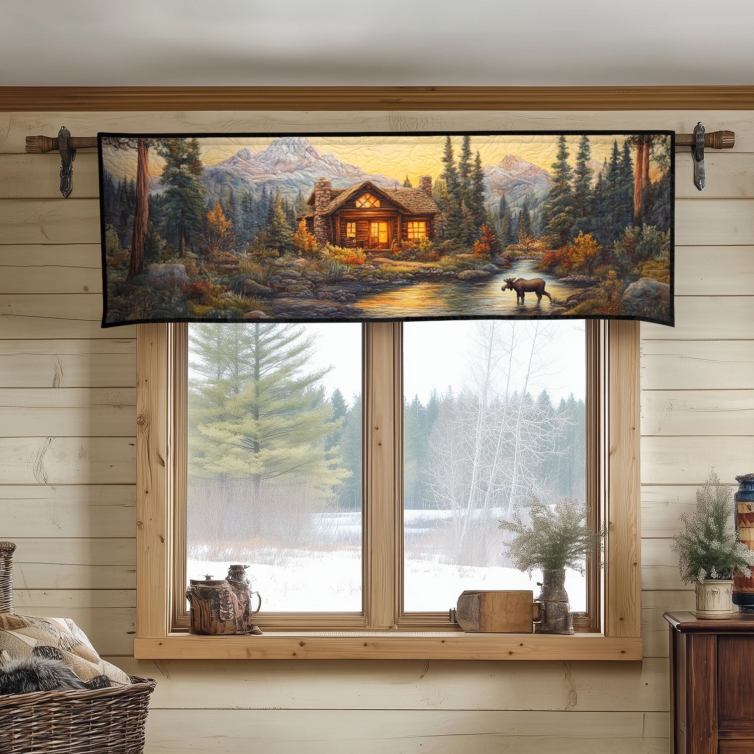 Cozy Cabin Escape Quilted Valance Entryway Rug Ideas Best Gifts For Farmers