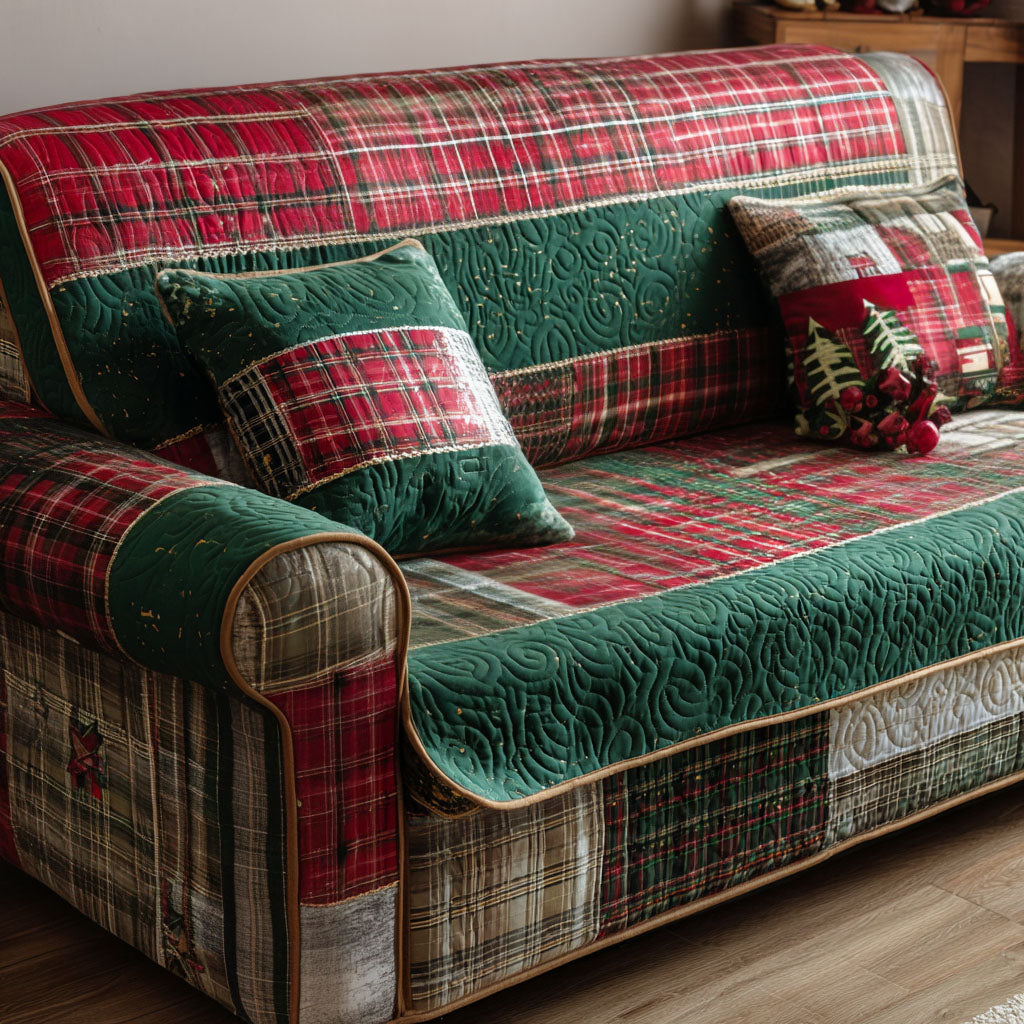 Cozy Cabin Eve Quilted Sofa Cover Santa Sofa Cover Gift Ideas For Mom
