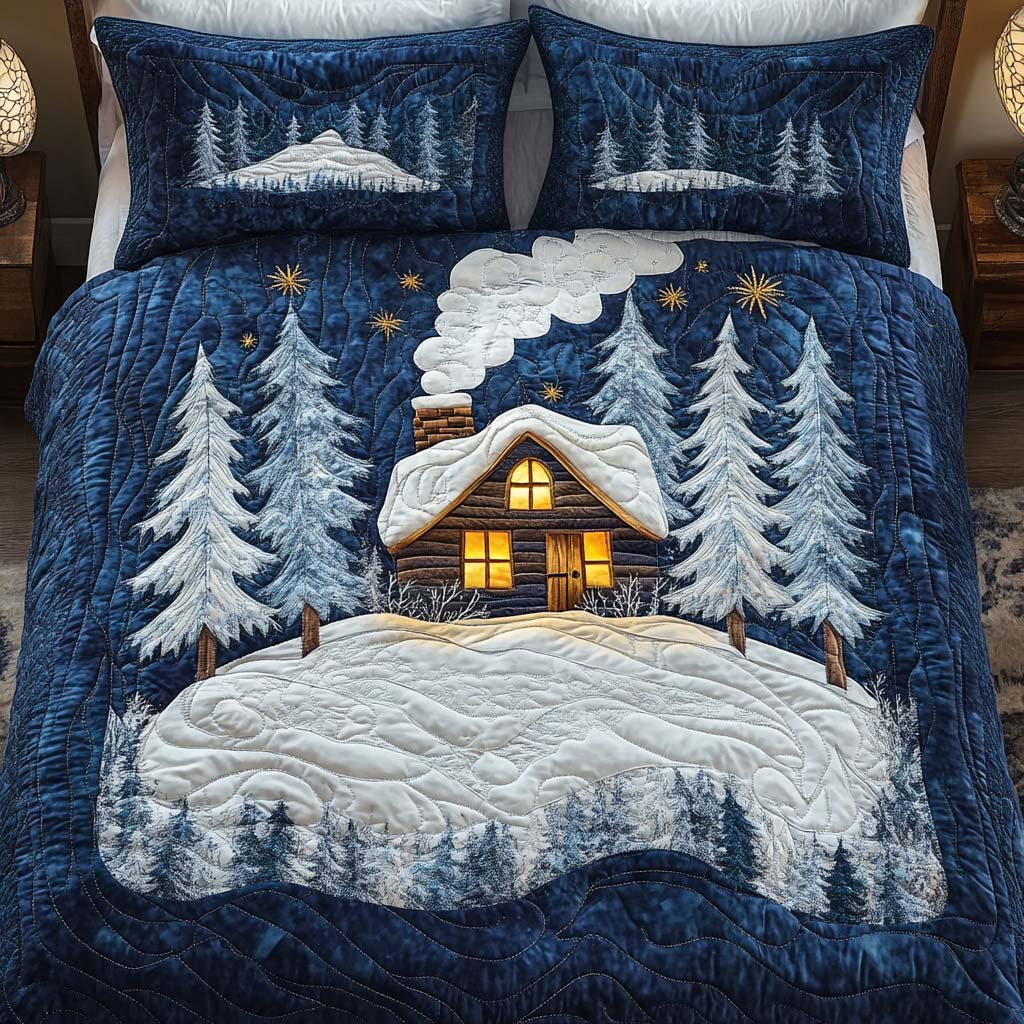 Cozy Cabin Quilted Bedding Set Xmas Duvet Sets Best Christmas Gifts For Women 2025