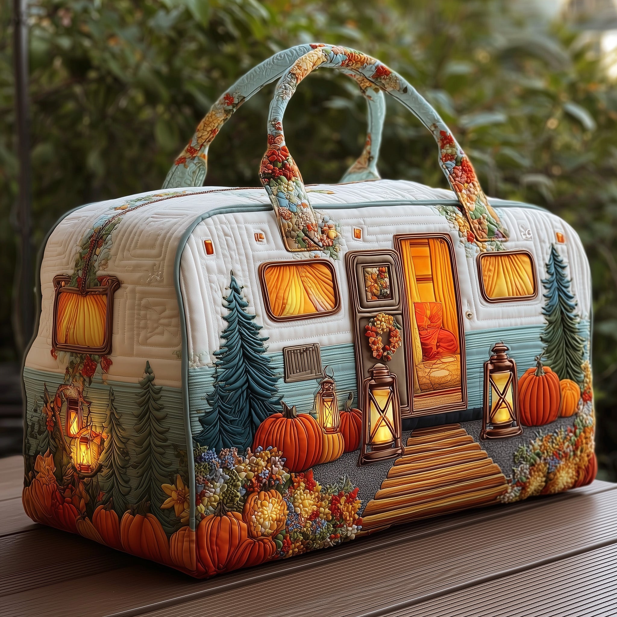 Cozy Camper Quilted Duffle Bag Christmas Gift Idea