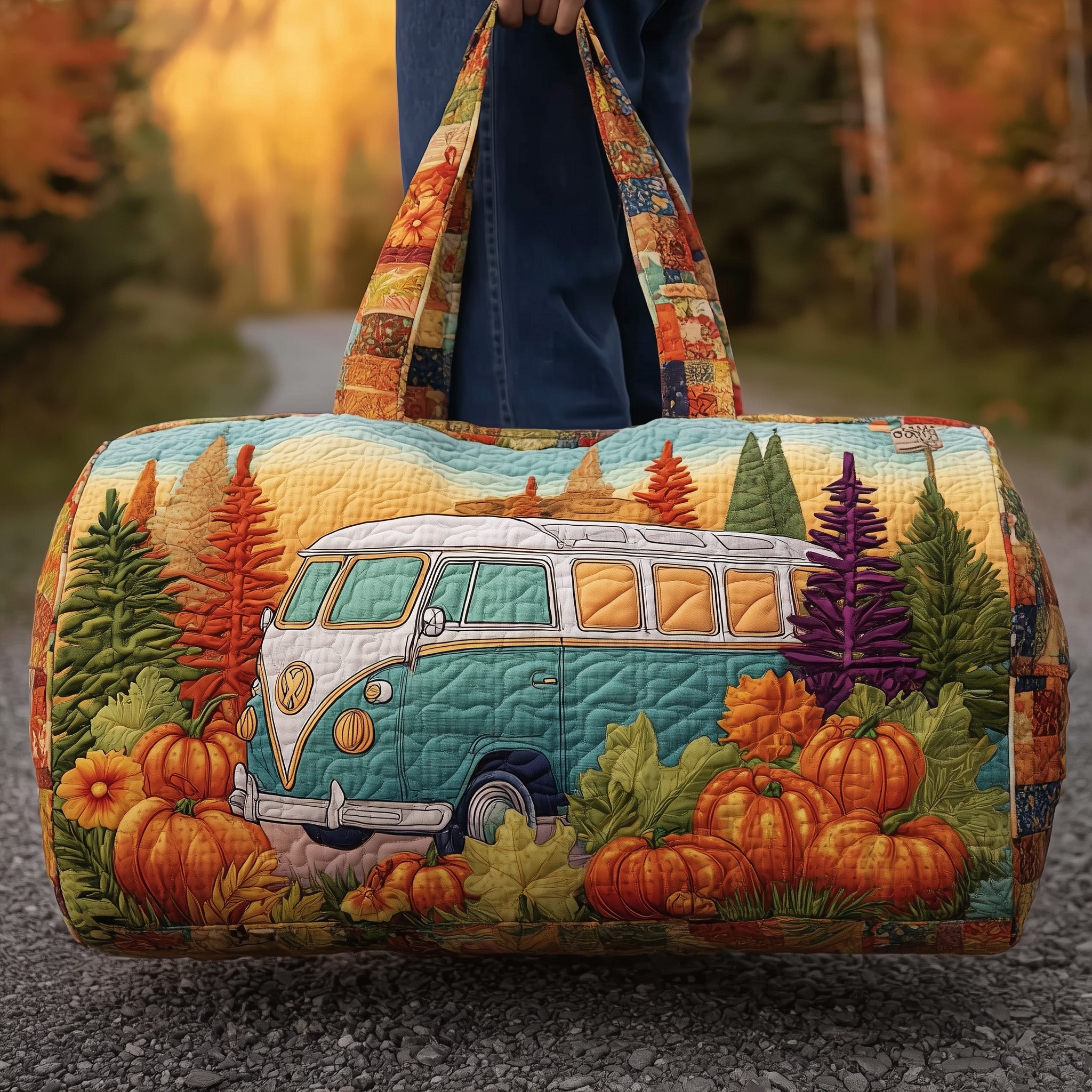 Cozy Camper Quilted Duffle Bag Durable And Lightweight