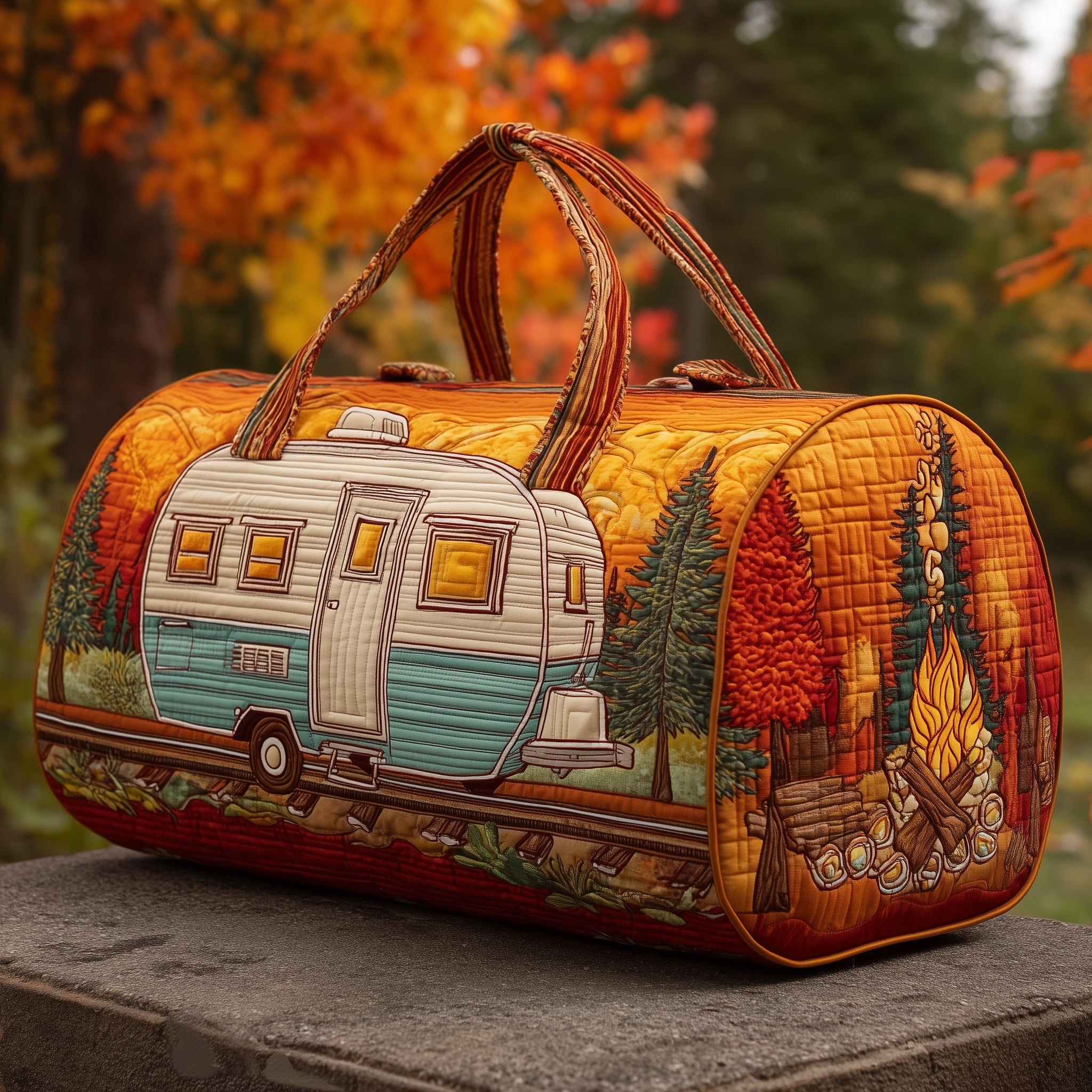 Cozy Camper Quilted Duffle Bag Holiday Gift Idea