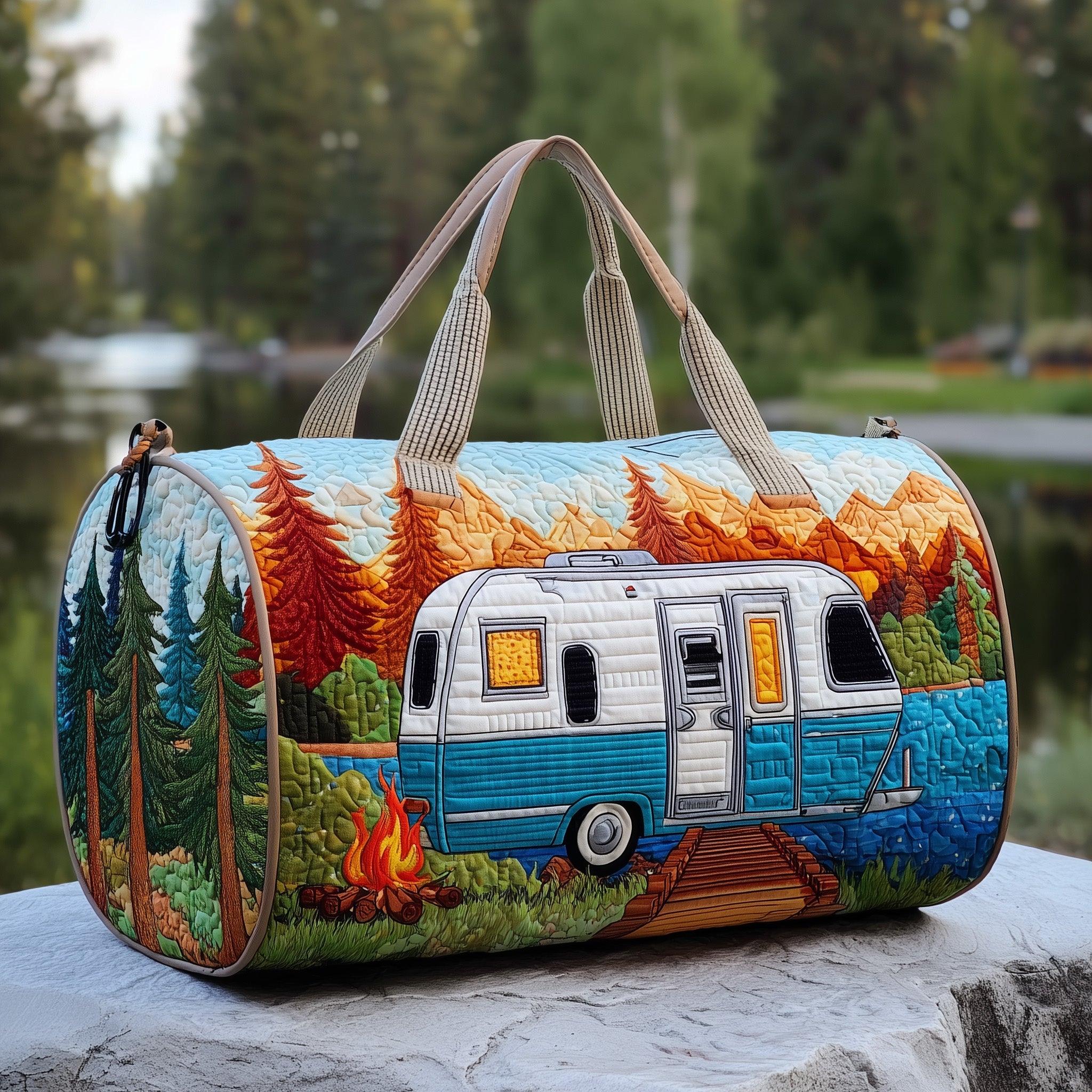 Cozy Camper Quilted Duffle Bag Stylish And Practical