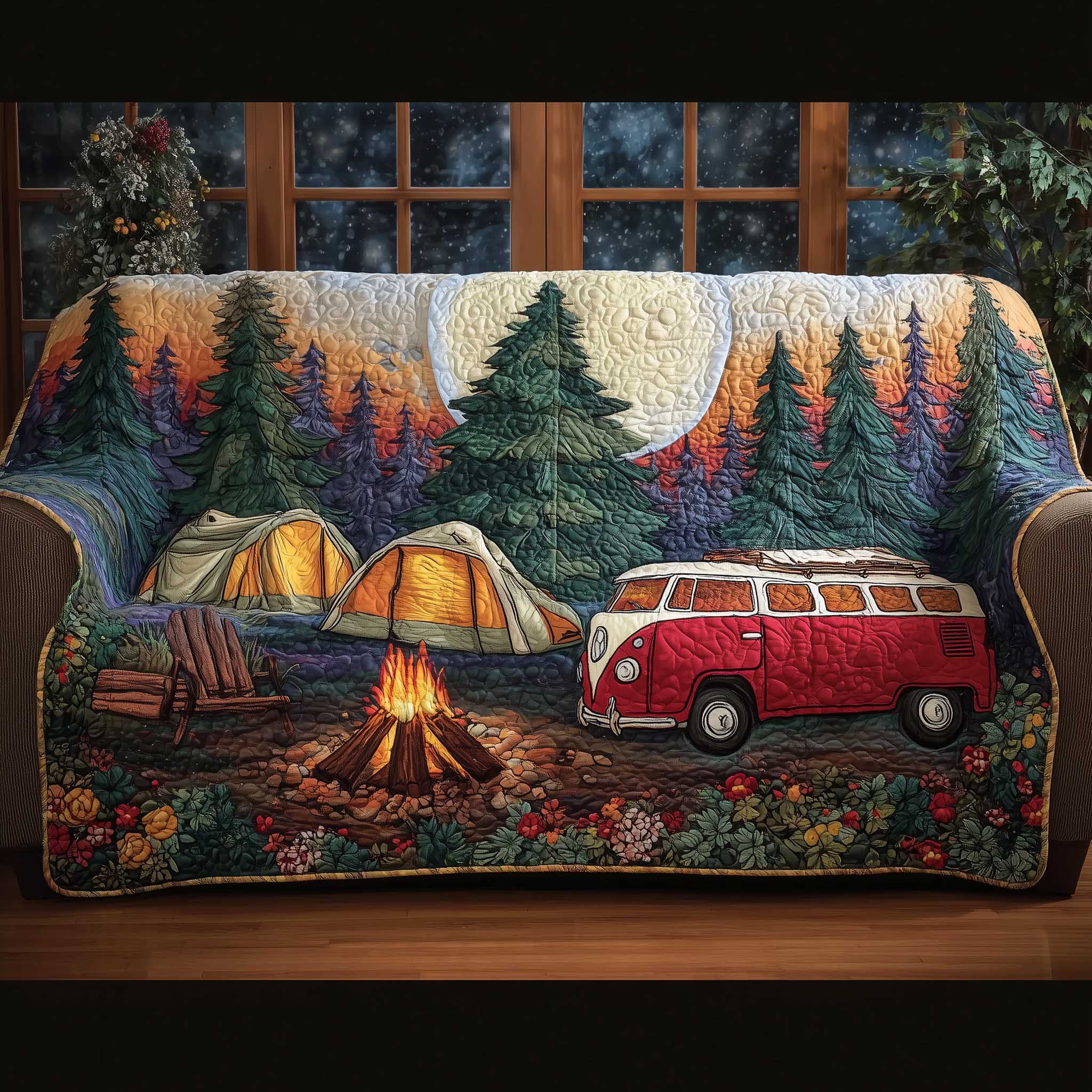 Cozy Camper Quilted Sofa Cover Outdoor Adventure Camper Cover Gifts For A Sky Trip