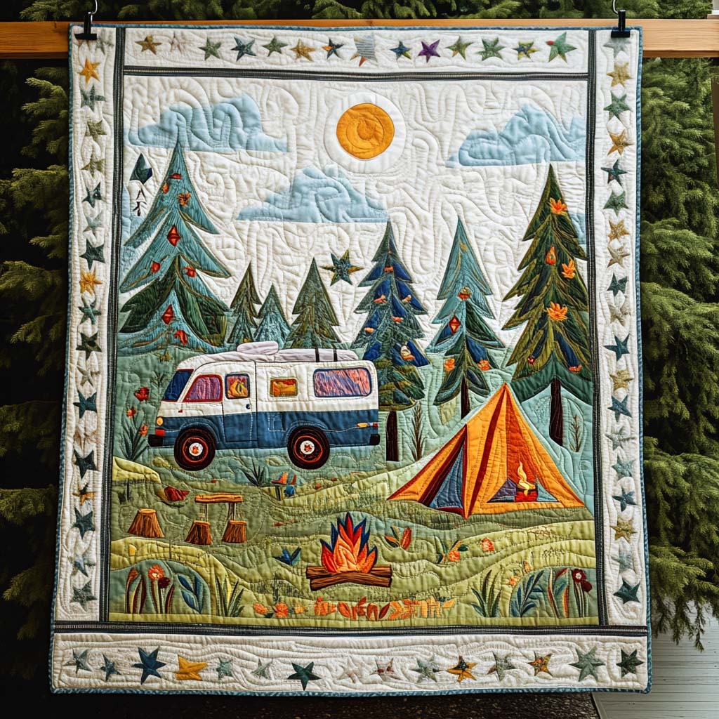 Cozy Campout Quilted Blanket Camping Gifts For Couples