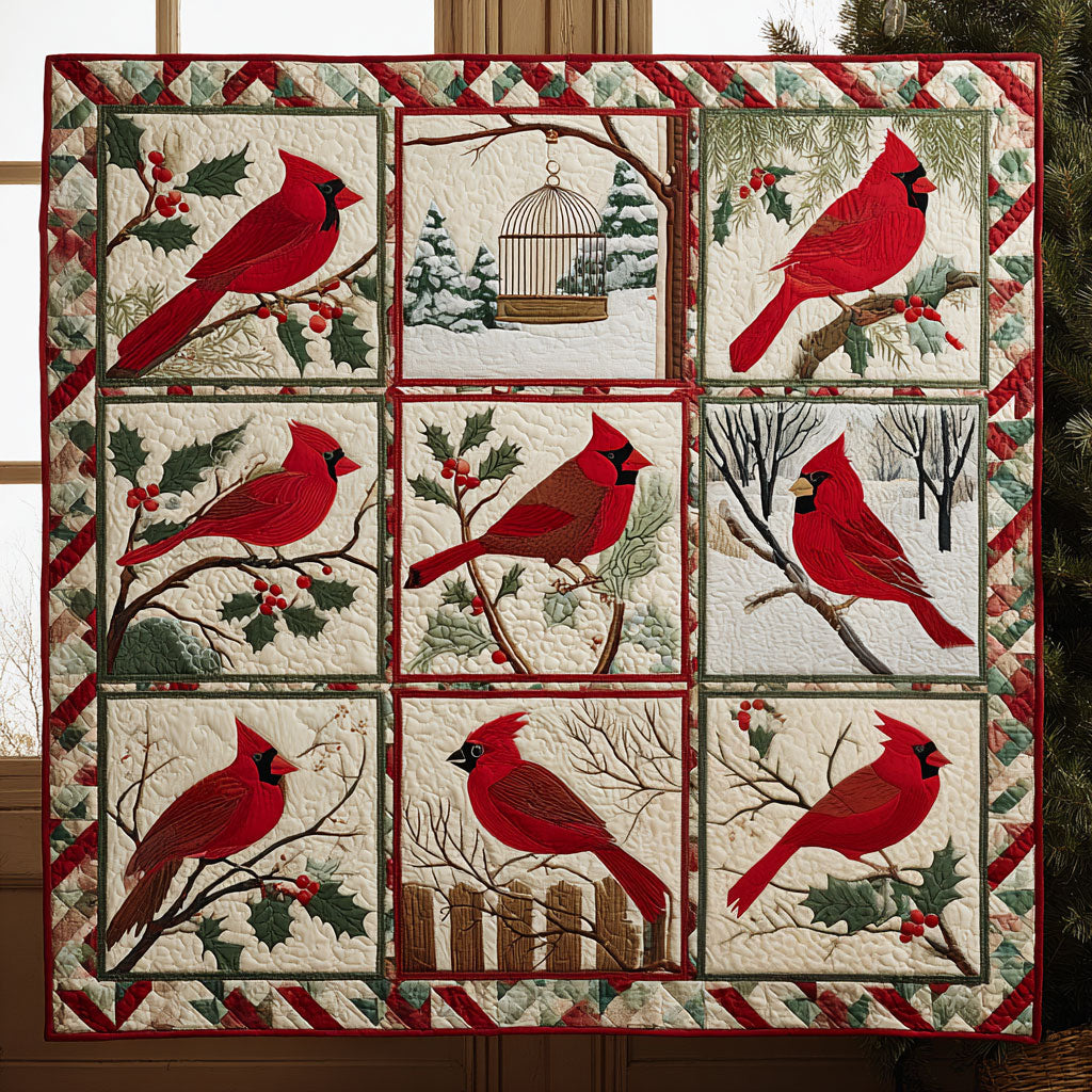 Cozy Cardinal Quilt Blanket Cardinal Blanket Throw Cardinal Gifts For Mom