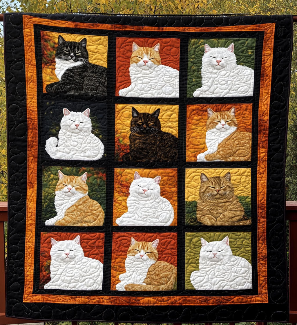 Cozy Cat Christmas Quilted Blanket Christmas Presents For Cat Lovers