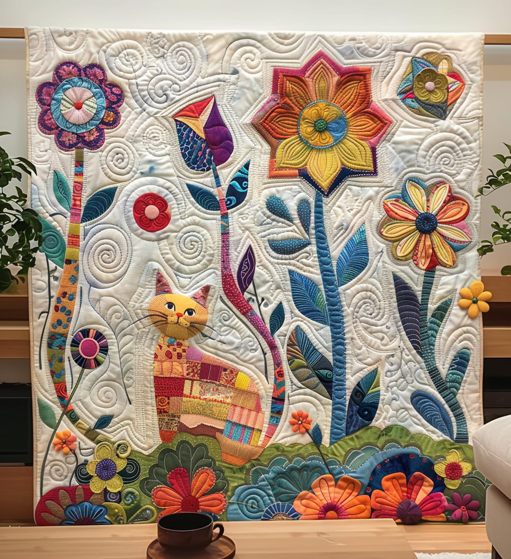 Cozy Cat Cottages Quilted Blanket Presents For Cat Lovers