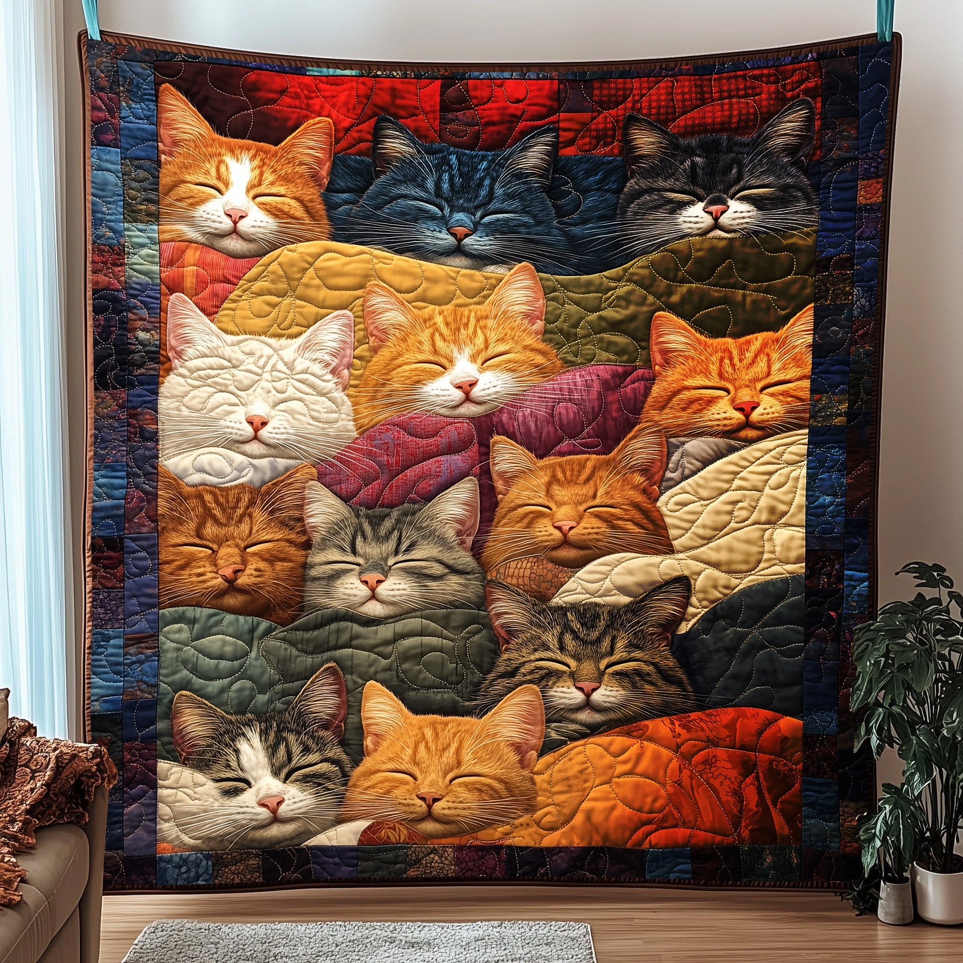 Cozy Catnap Quilted Blanket Cute Cozy BlanketThings For Cat Lovers