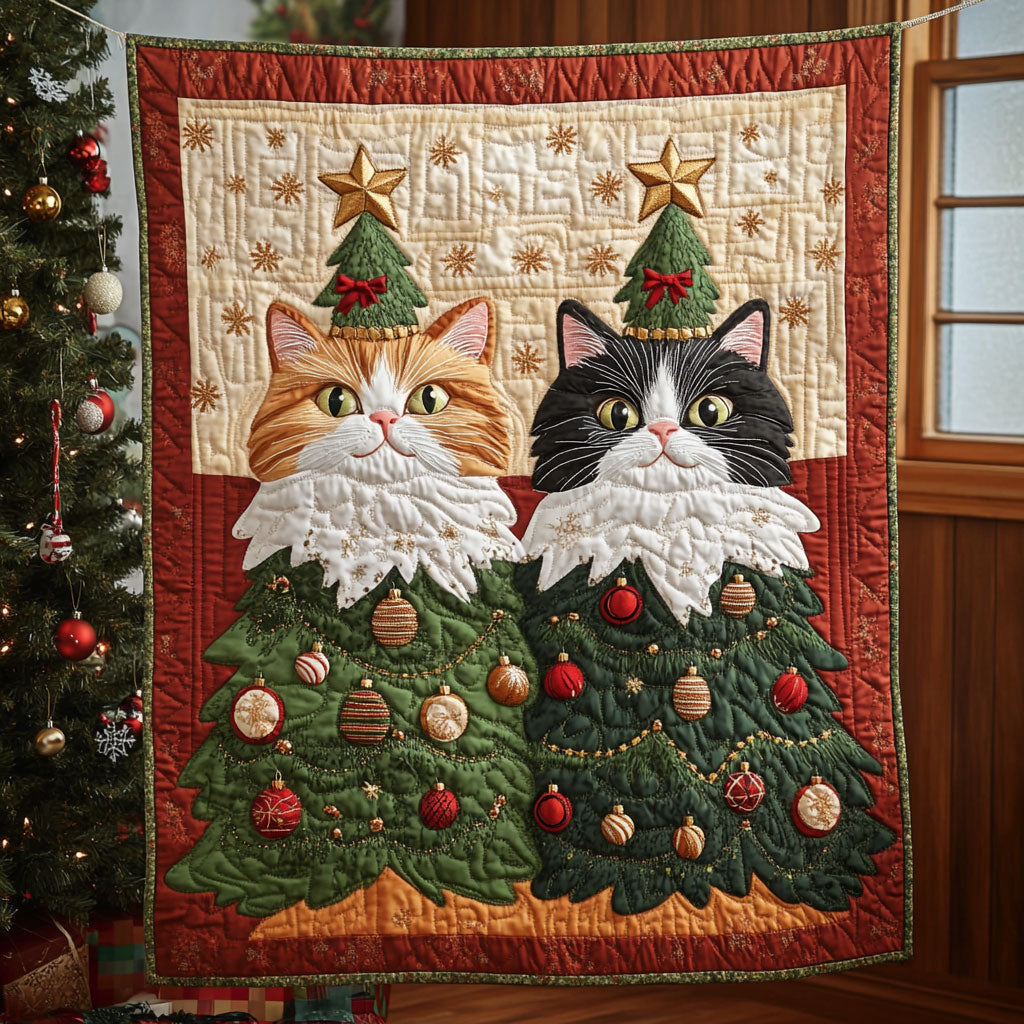 Cozy Cats Quilt Beautiful Printed Quilt Blanket for Home Aesthetics