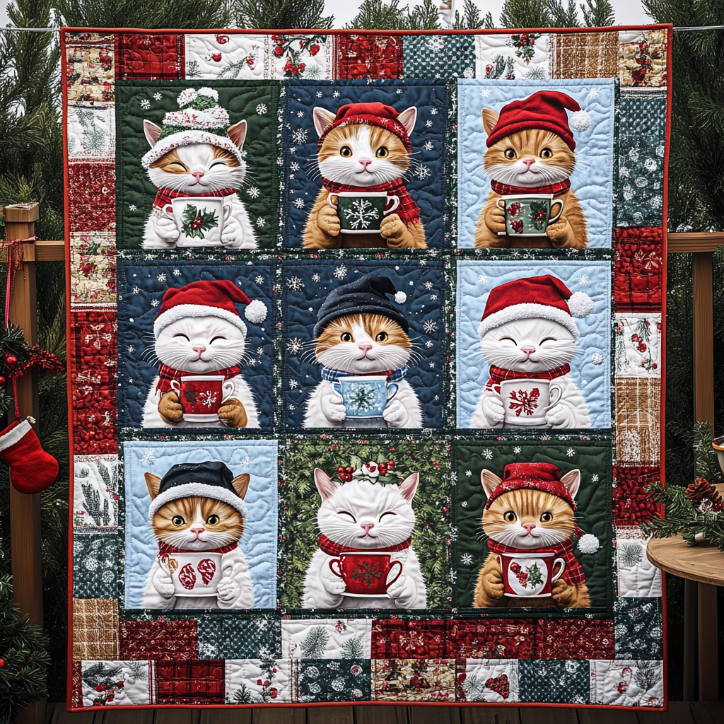 Cozy Cats Quilted Blanket Gifts For Cat Owners