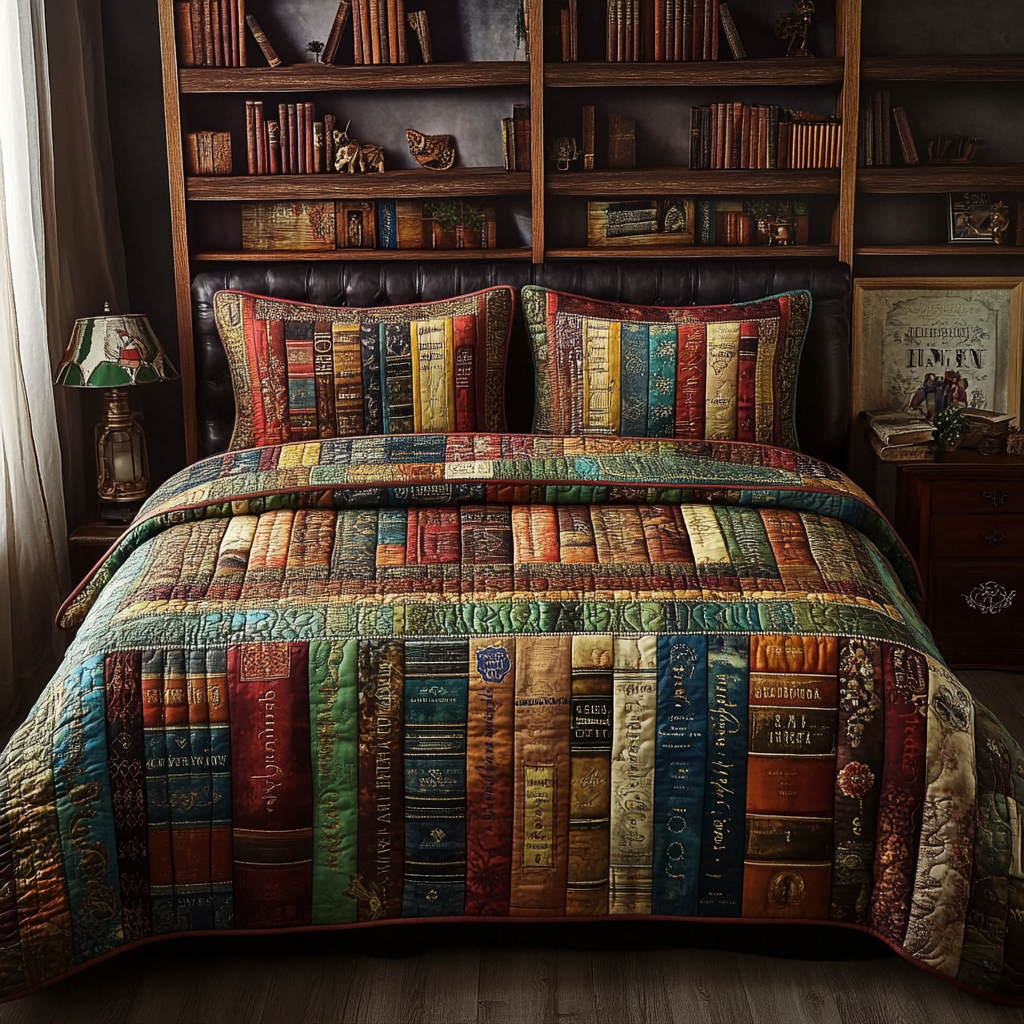 Cozy Chapters Quilted Bedding Set Best Bed Sheet Set Book Lovers Gifts For Brothers
