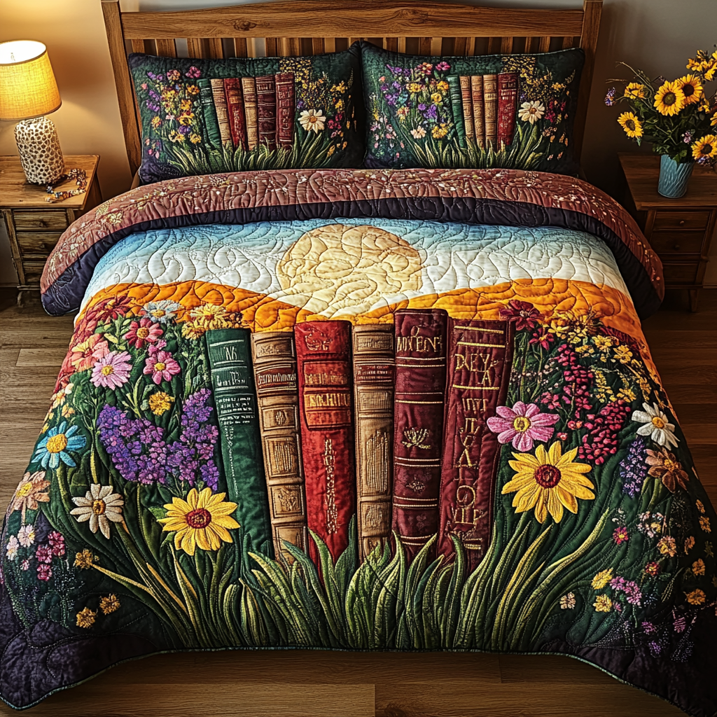 Cozy Chapters Quilted Bedding Set Cool Bedroom Decor Best Unique Book Gifts