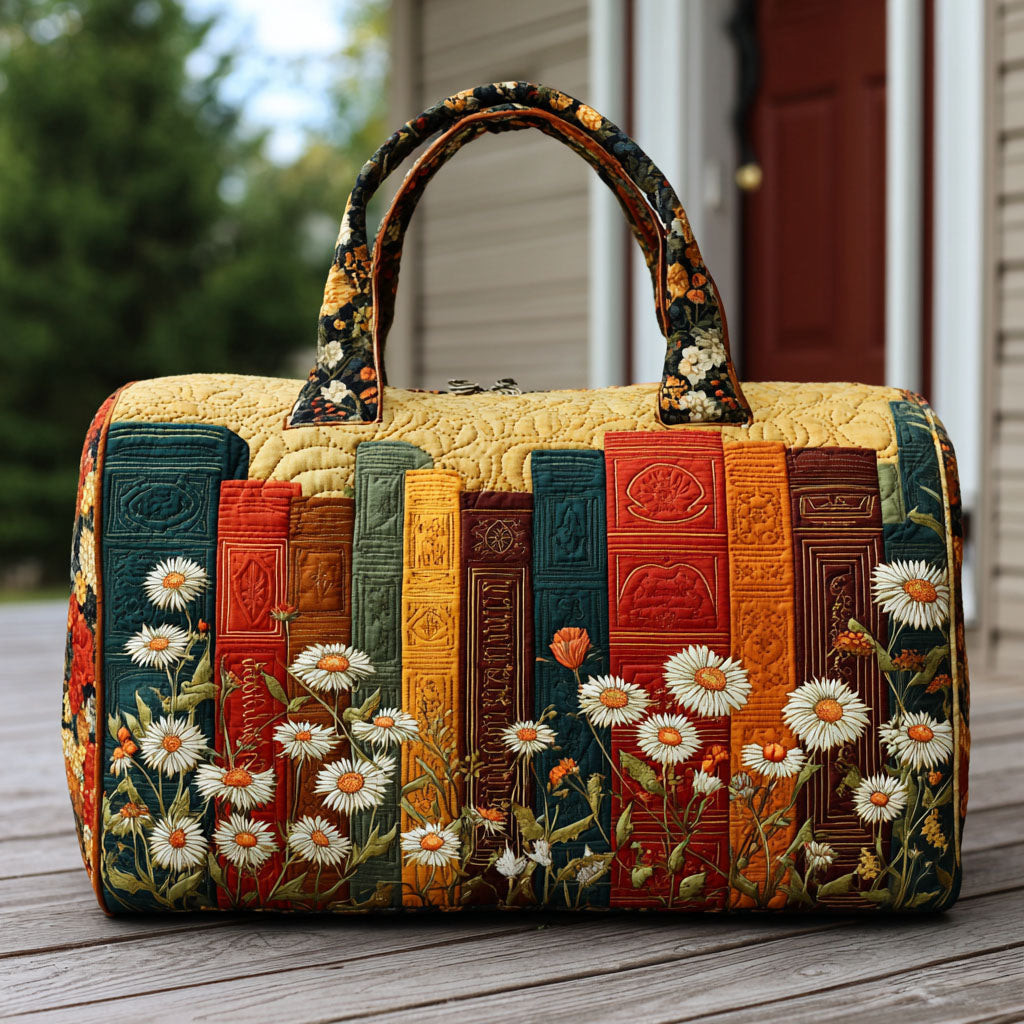 Cozy Chapters Quilted Duffle Bag Book Reading Travel Bag Best Gift For Book Lovers Camping Outdoor Trips