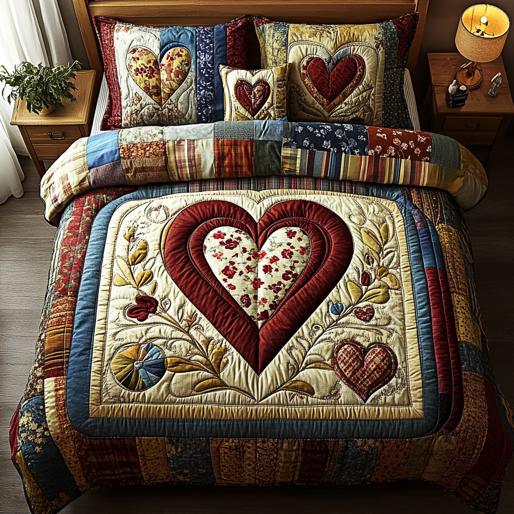 Cozy Charm Quilted Bedding Set Perfect Bedding Gift Set for Holiday Celebrations