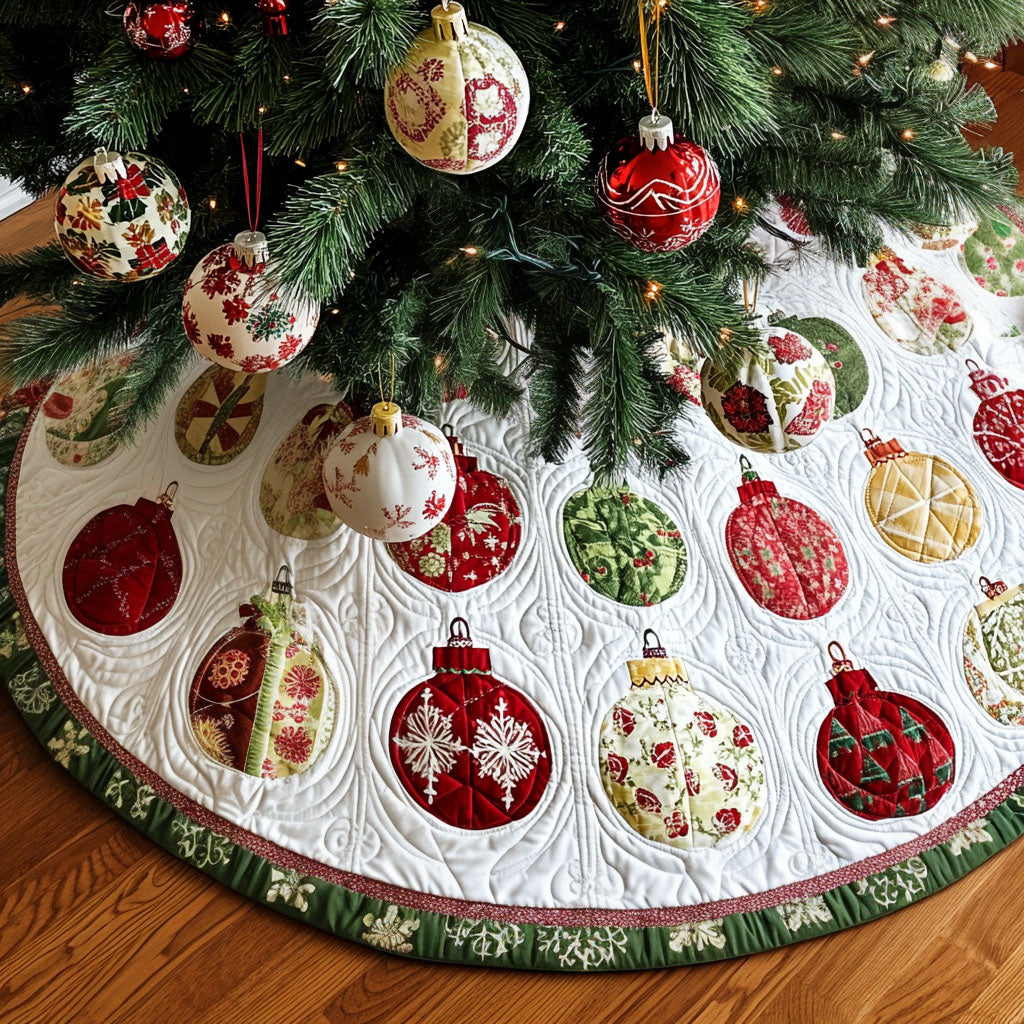 Cozy Charm Quilted Christmas Tree Skirt Christmas Holiday Decor Home