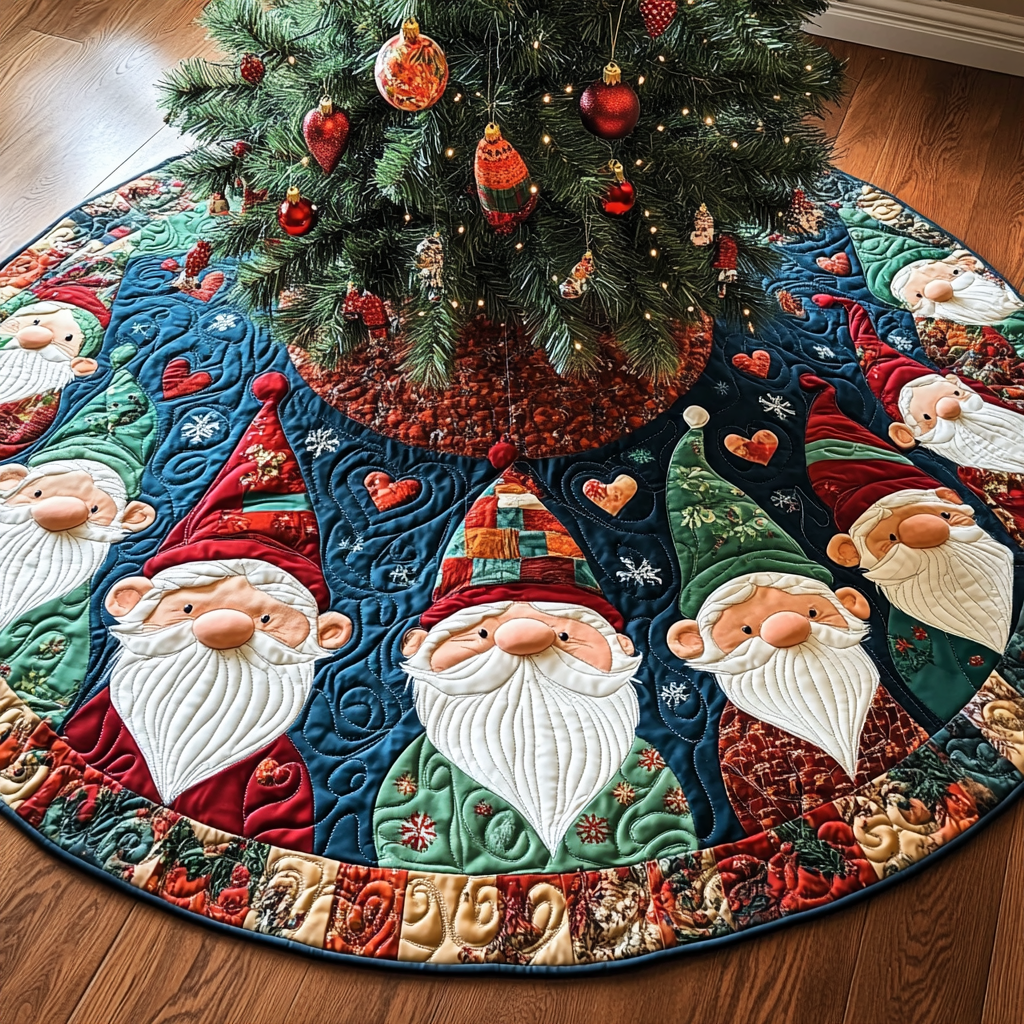 Cozy Circle Christmas Quilted Tree Skirt Christmas Tree Decor