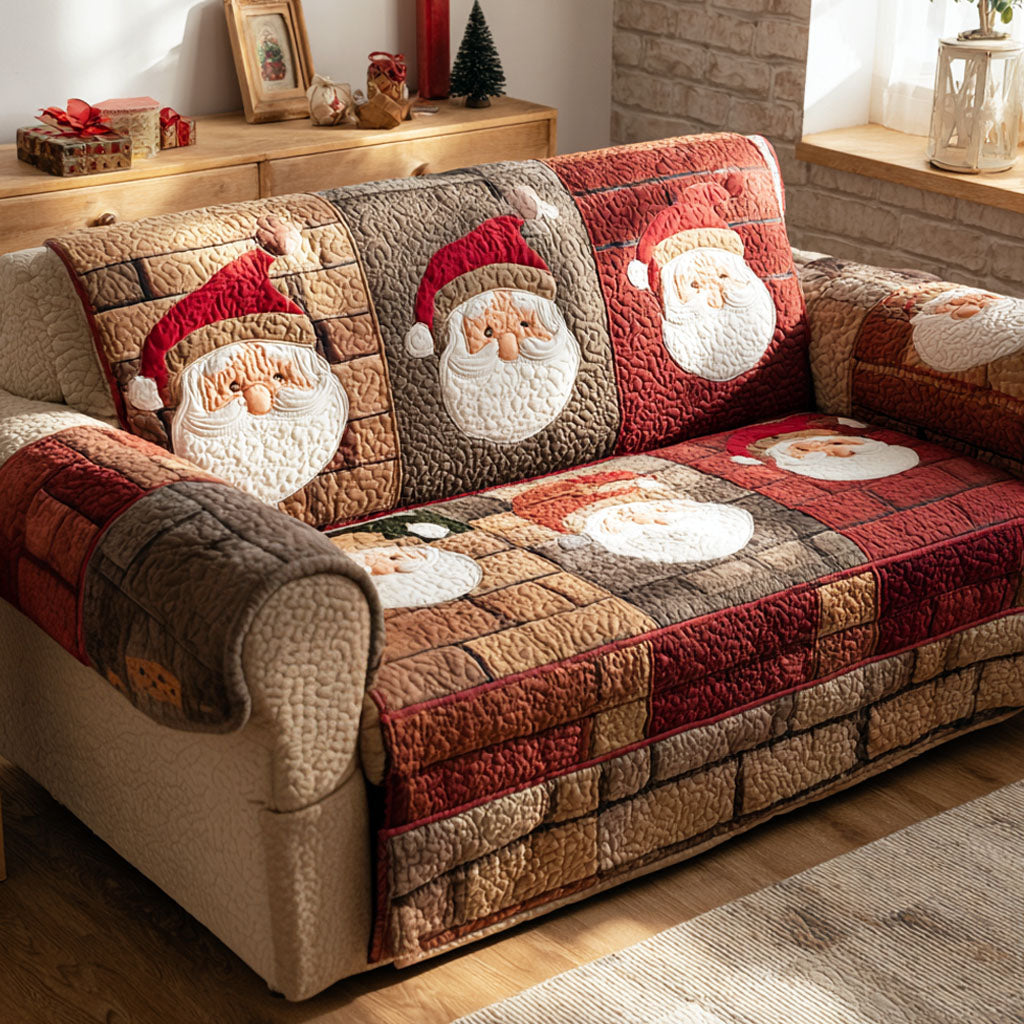 Cozy Claus Quilted Sofa Cover Large Sofa Cover Thoughtful Wedding Gifts