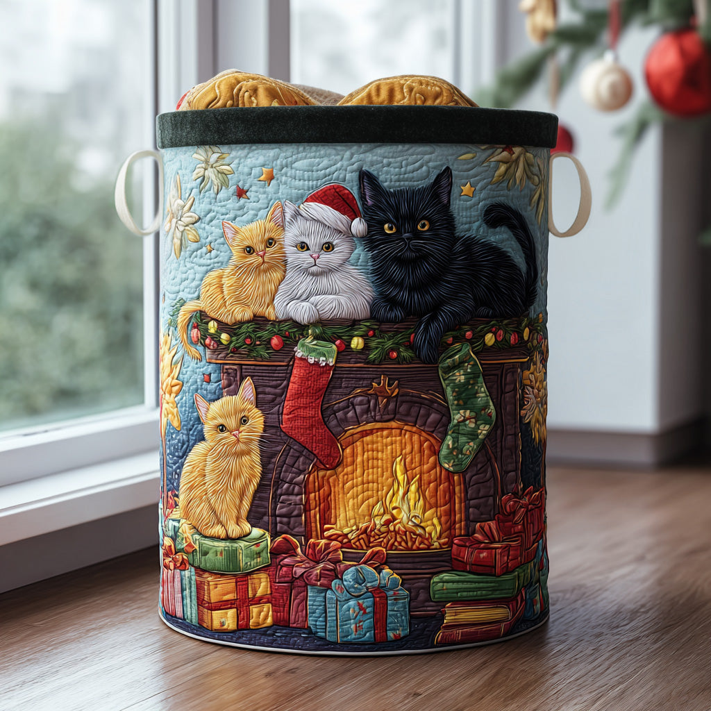Cozy Companions Quilted Laundry Basket Holiday Merch Gift