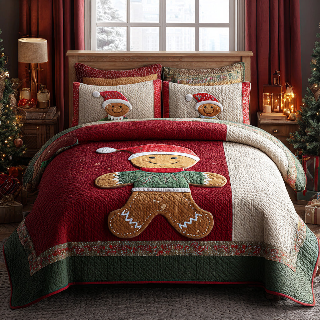 Cozy Cookie Lane Quilted Bedding Set Best Holiday Duvet Covers Good Family Gifts For Christmas