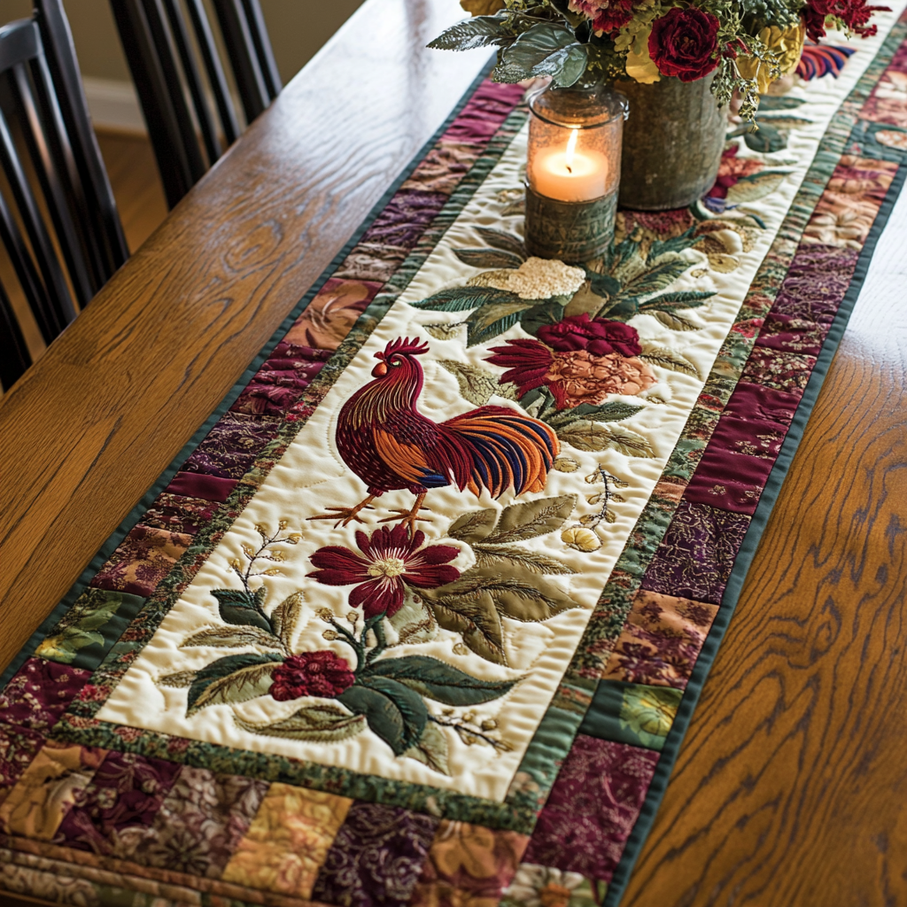 Cozy Coop Quilted Table Runner Dining Room Decor Gifts For People Who Own Chickens