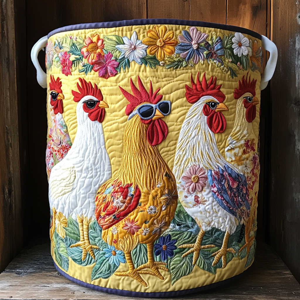 Cozy Coop Vibes Quilted Laundry Basket Merch For Dad