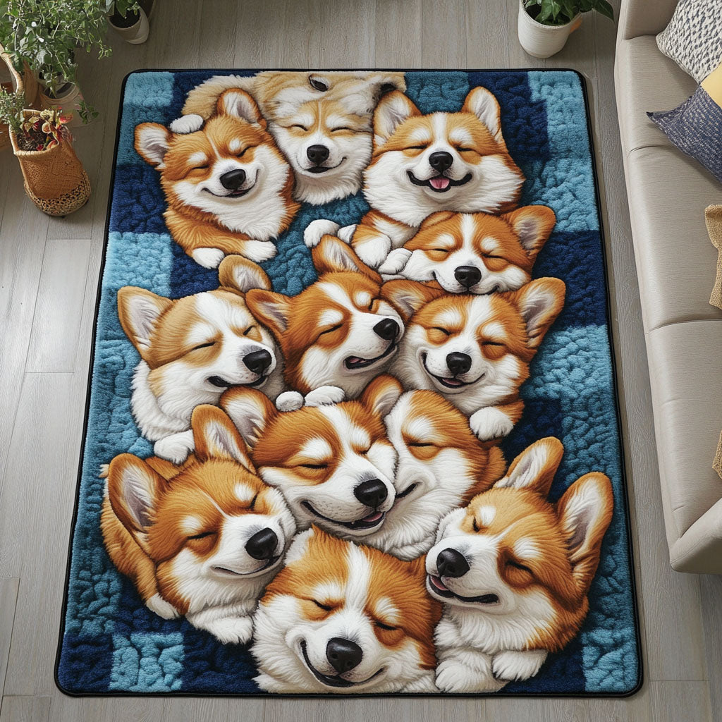 Cozy Corgi Curl Area Rug Indoor Outdoor Rugs Gifts To Daughter From Mom