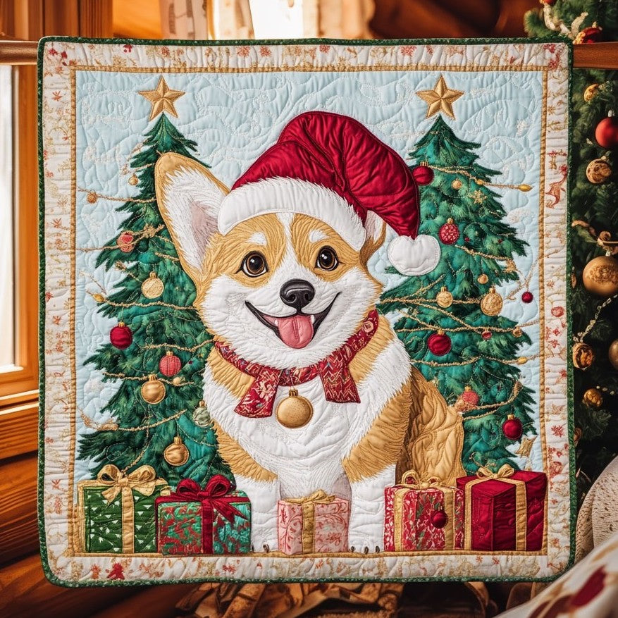 Cozy Corgi Joy Quilt Luxury Quilt Blanket for Elegant Home Decor