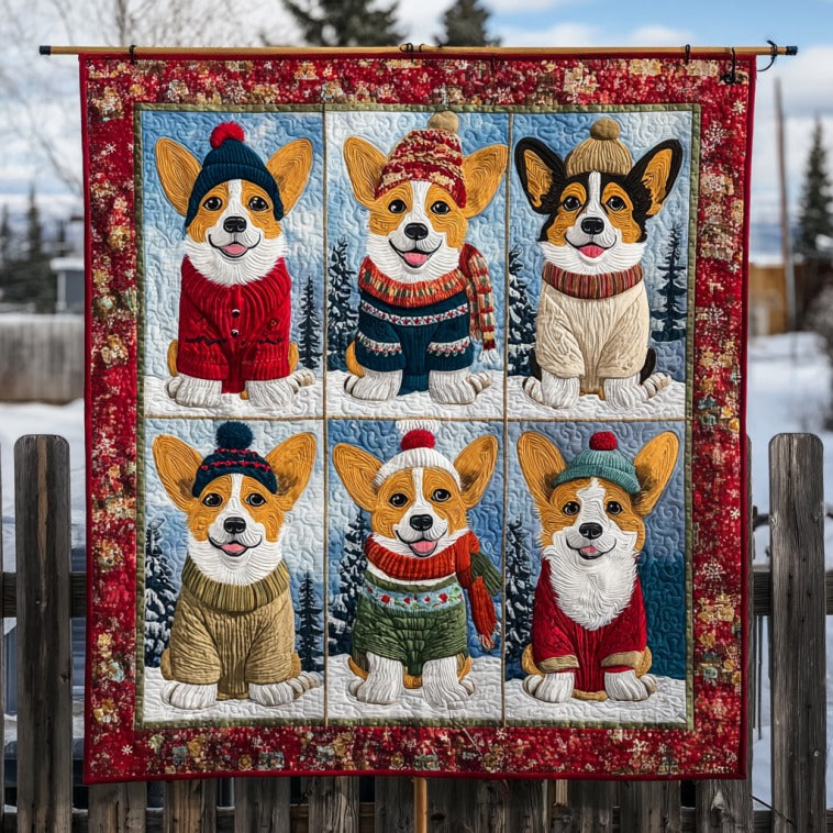 Cozy Corgi Quilt Lightweight Quilt Blanket for Year-Round Comfort