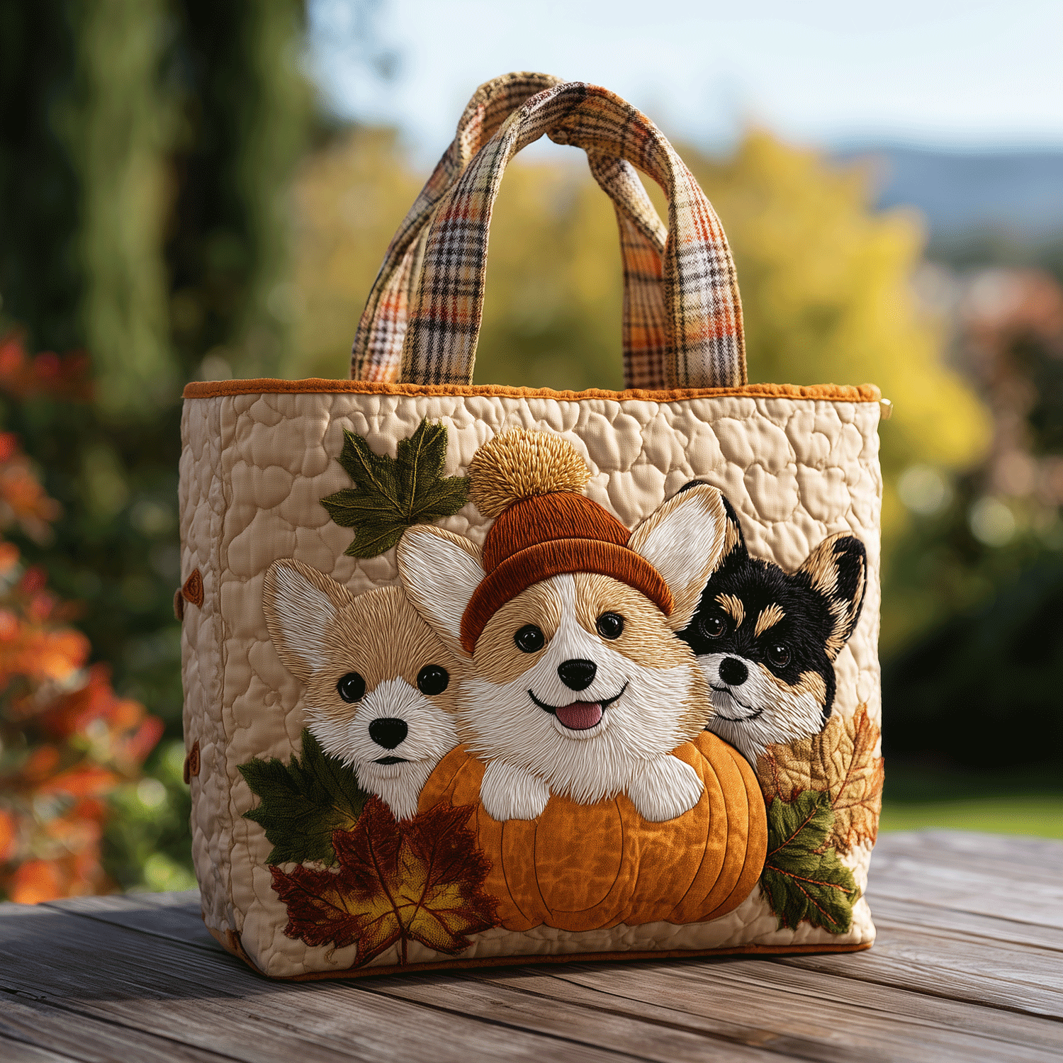 Cozy Corgi Quilted Tote Bag Good Gifts For Dog Owners