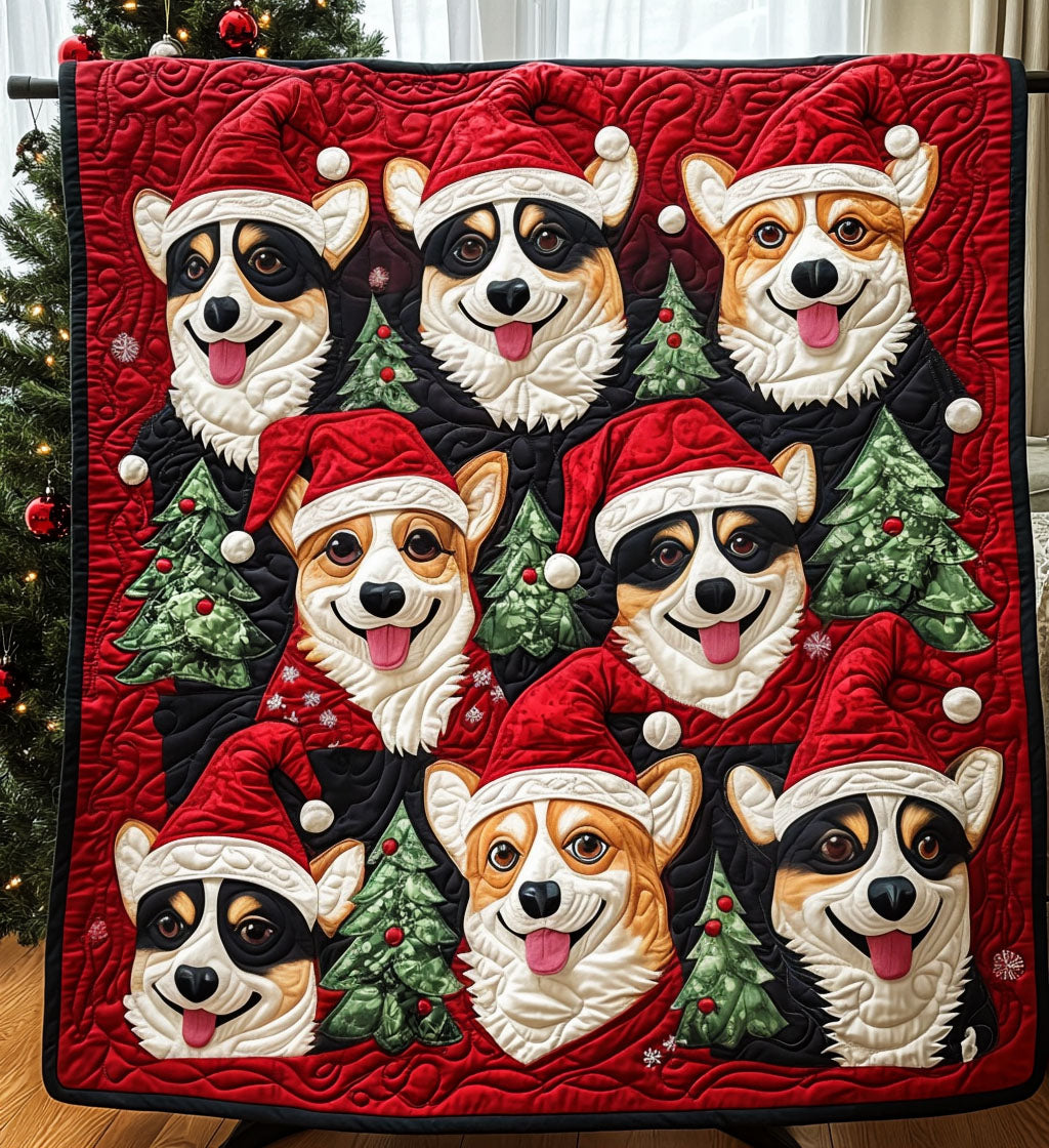 Cozy Corgi Retreat Quilted Blanket Best Christmas Gifts For Dog Lovers