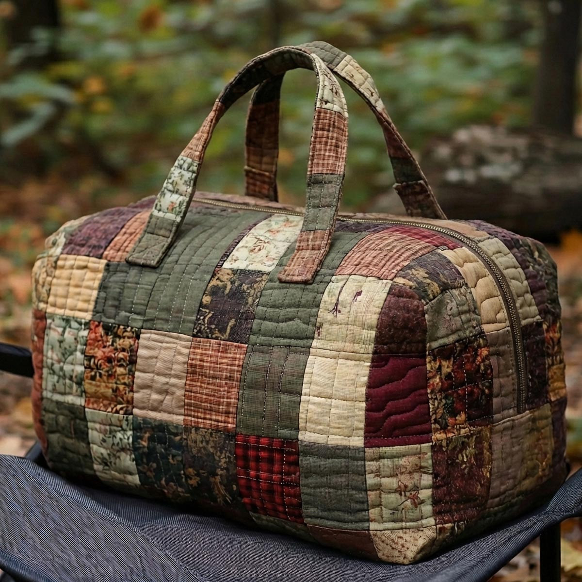 Cozy Corners Quilted Duffle Bag Comfortable Home Travel Bag Best Gift For Cozy Lovers Camping Outdoor Fun