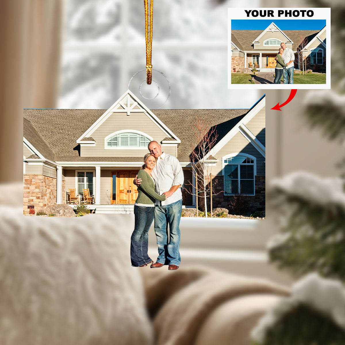 Cozy Cornerstone Personalized Photo Mica Ornament Christmas Gift For Family Members We