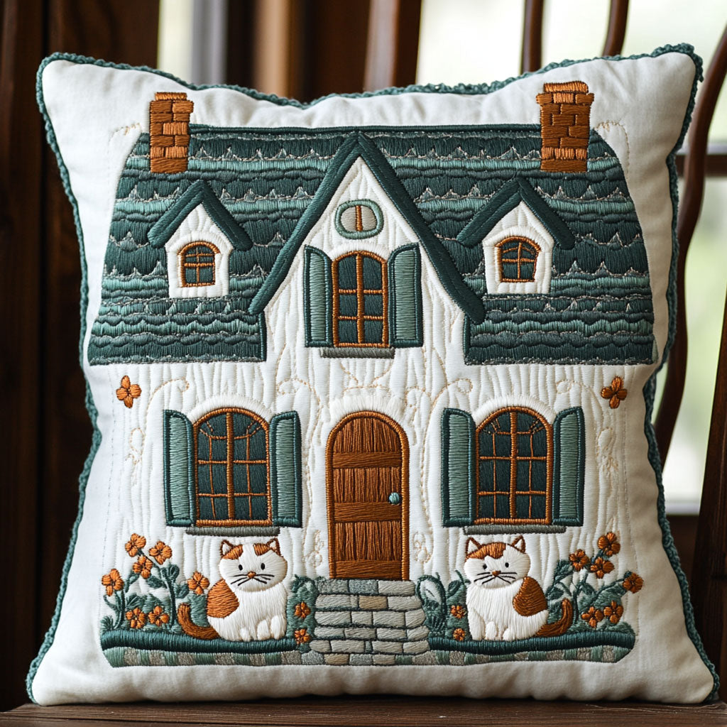 Cozy Cottage Cat Quilt Pillow Case Ultra-Soft Pillowcase That Feels Gentle on Skin
