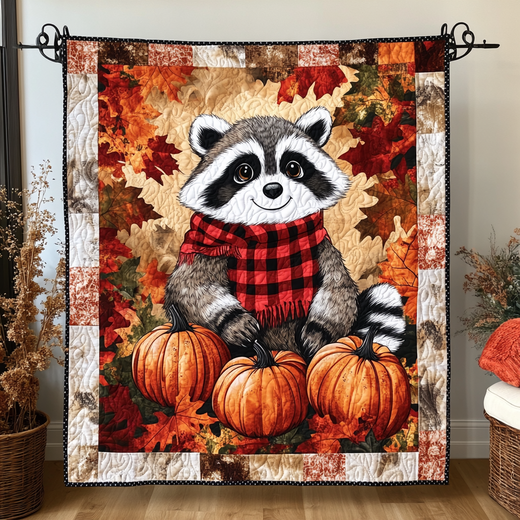 Cozy Critter Quilted Blanket Funny Raccoon Gifts For Friend