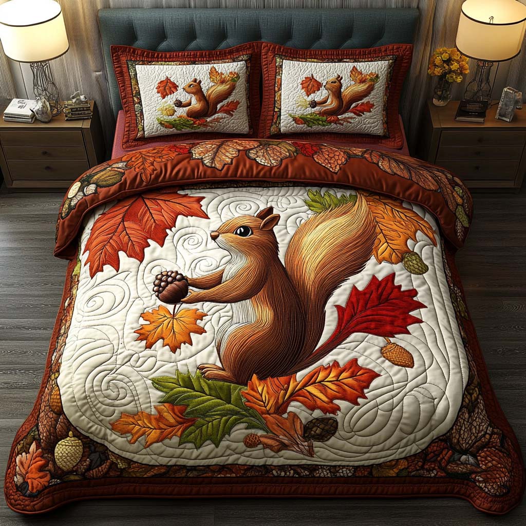 Cozy Critter Woods Quilted Bedding Set Best Comforter Sets Fun Fall Gift Ideas