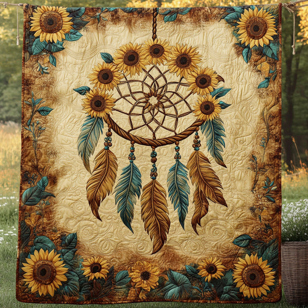 Cozy Dreamcatcher Sun Quilted Blanket Holiday Blanket Meaningful Gifts For Grandma