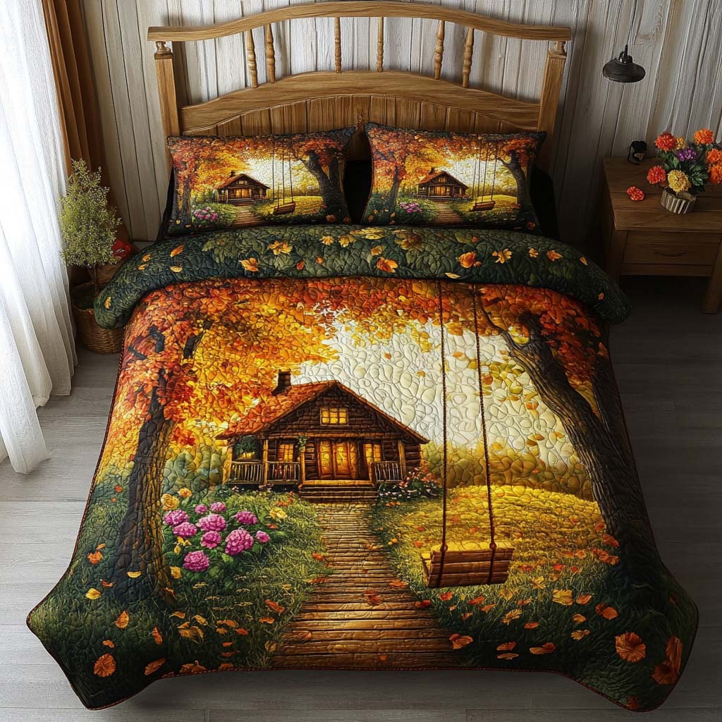 Cozy Escape Quilted Bedding Set Bed Room Decoration Autumn Gift Ideas